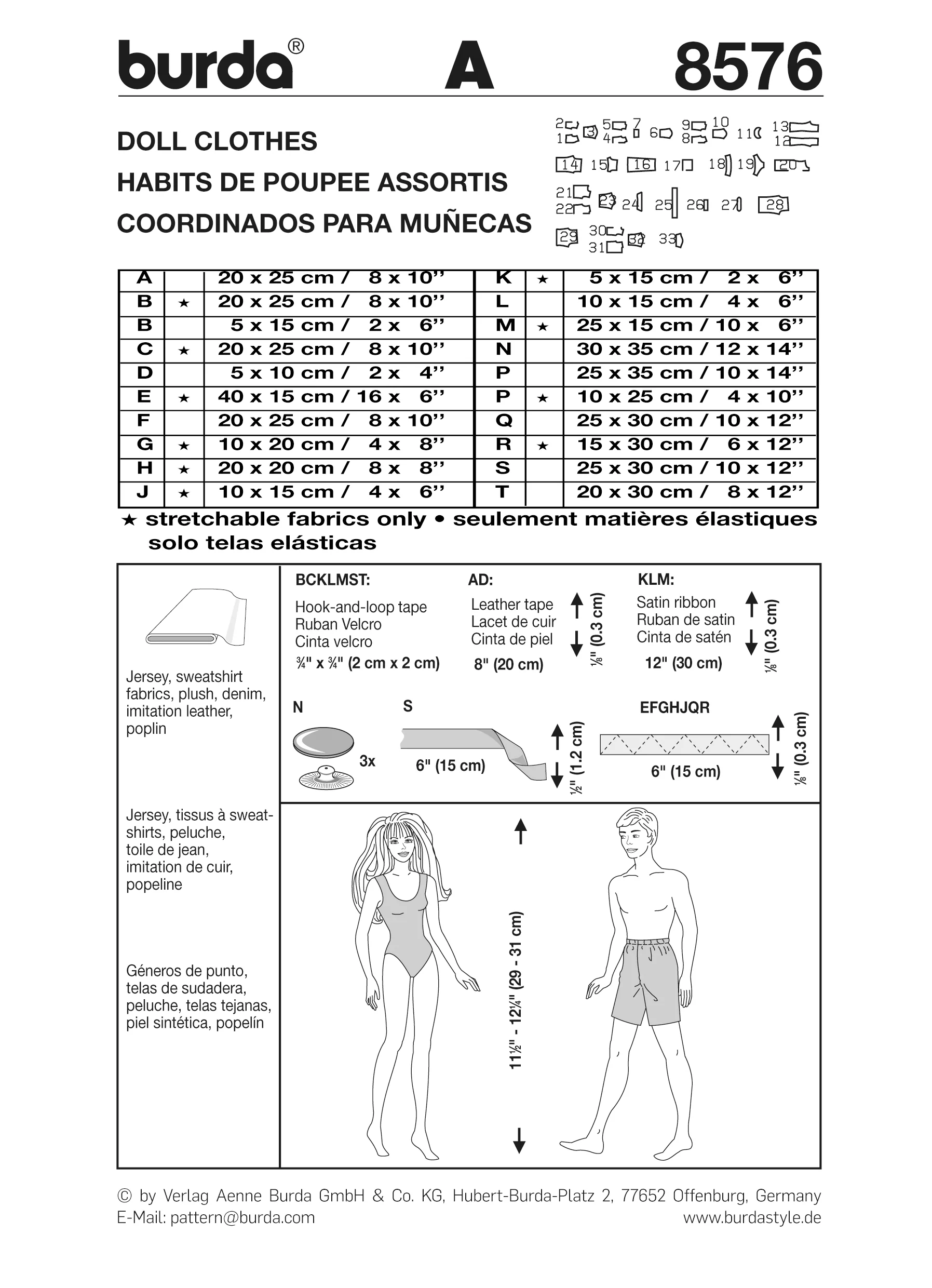 Patron Burda n° 8576 : Garde-robe de poupées - Image 5