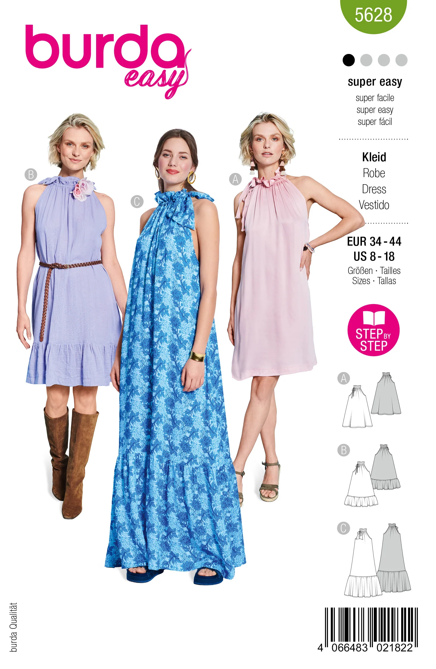 Patron Burda n°5628 : Robe