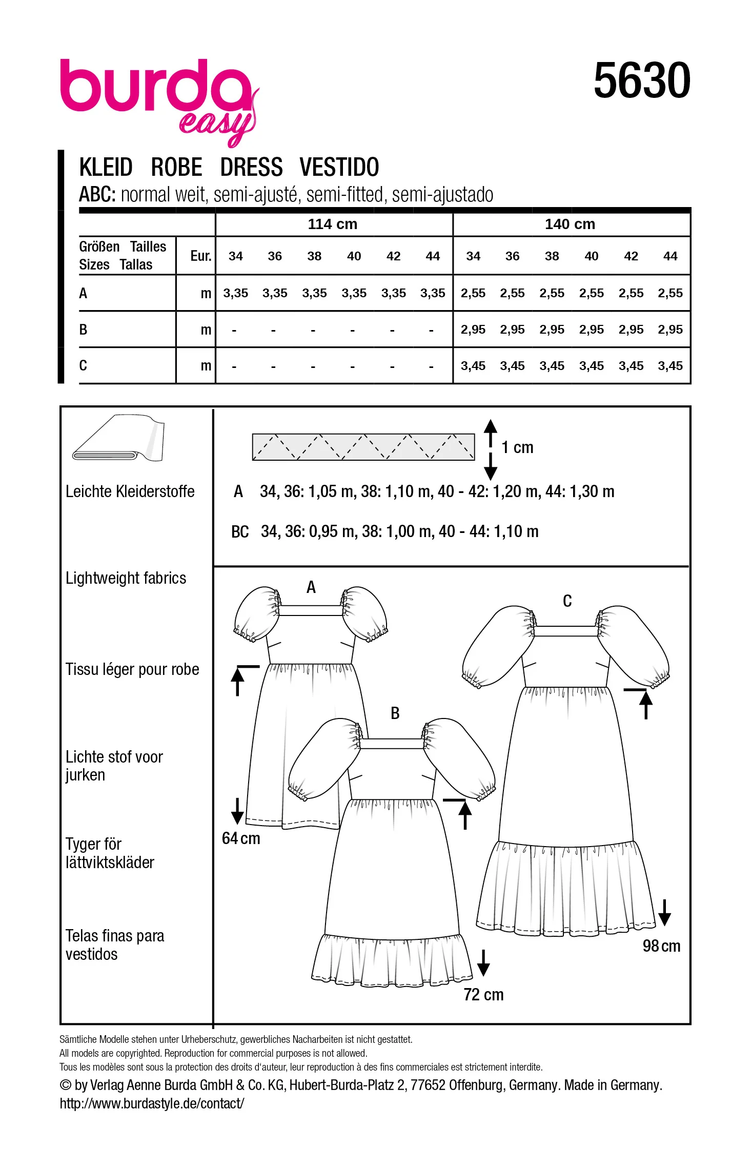 Patron Burda n°5630 : Robe - Image 9
