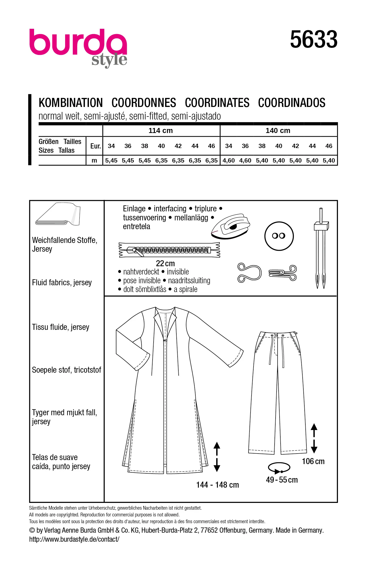 Patron Burda n°5633 : Veste et pantalon - Image 5