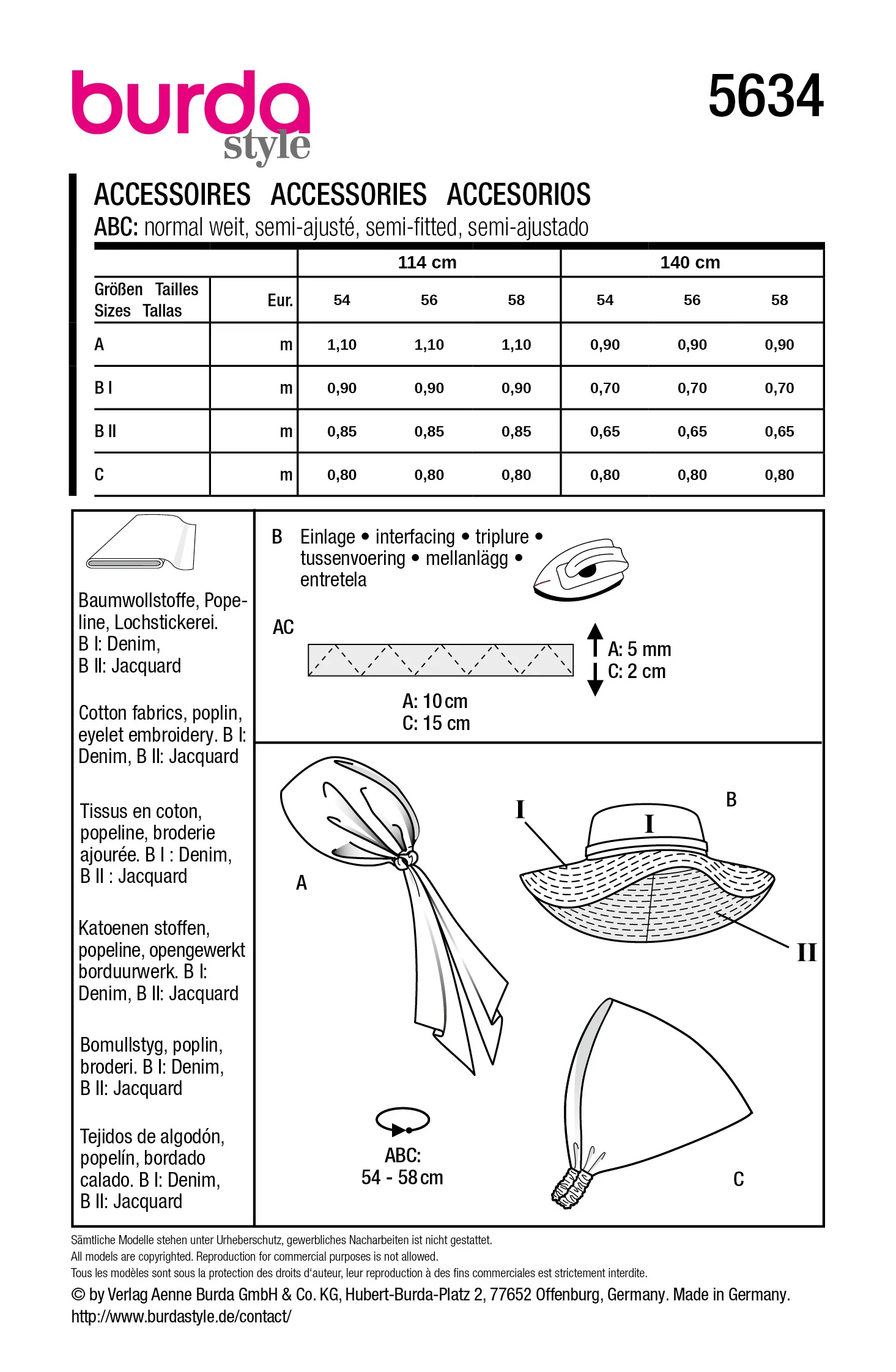 Patron Burda n°5634 : Accessoires Couvre-chef - Image 13