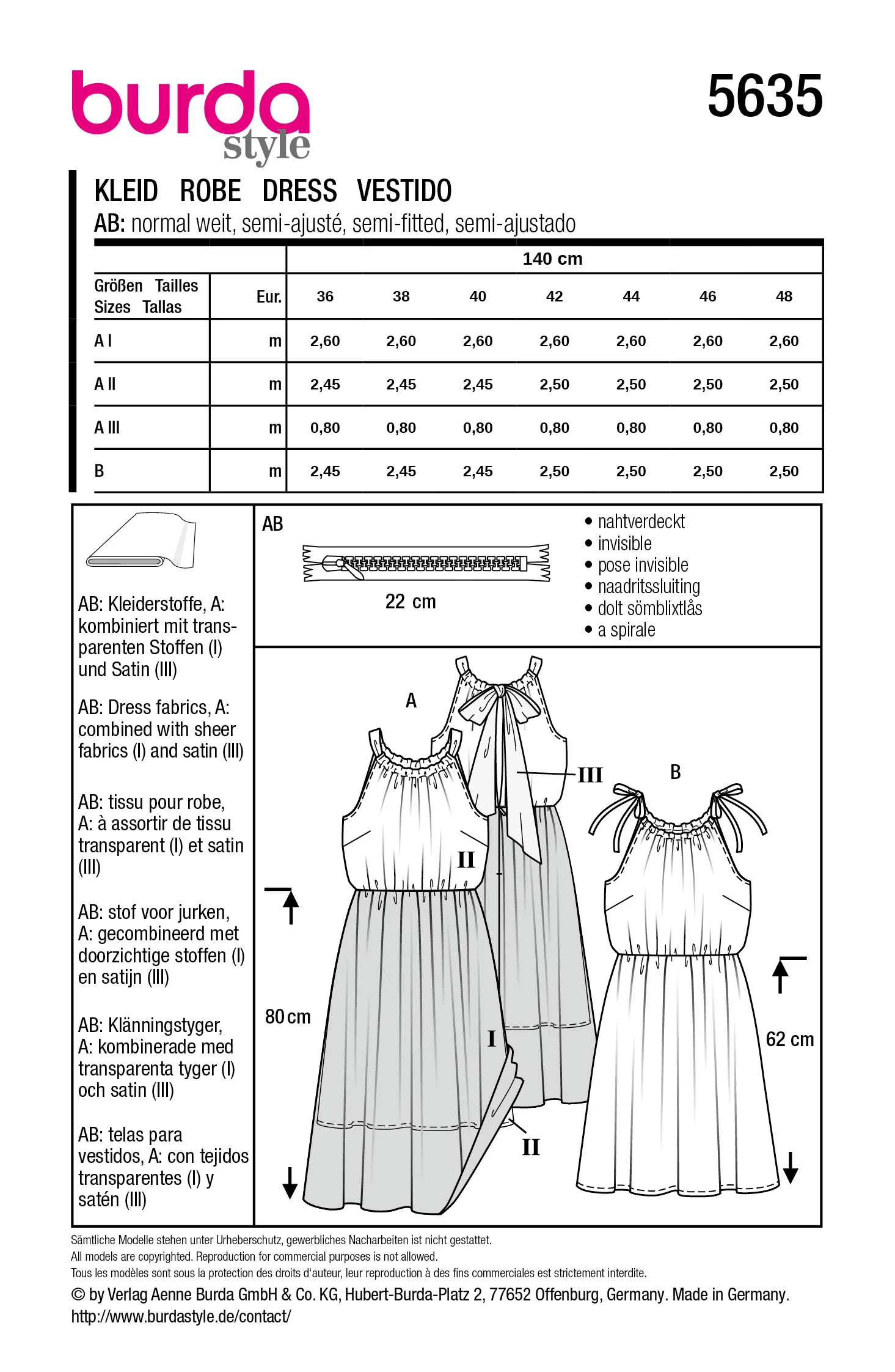 Patron Burda n°5635 : Robe - Image 7