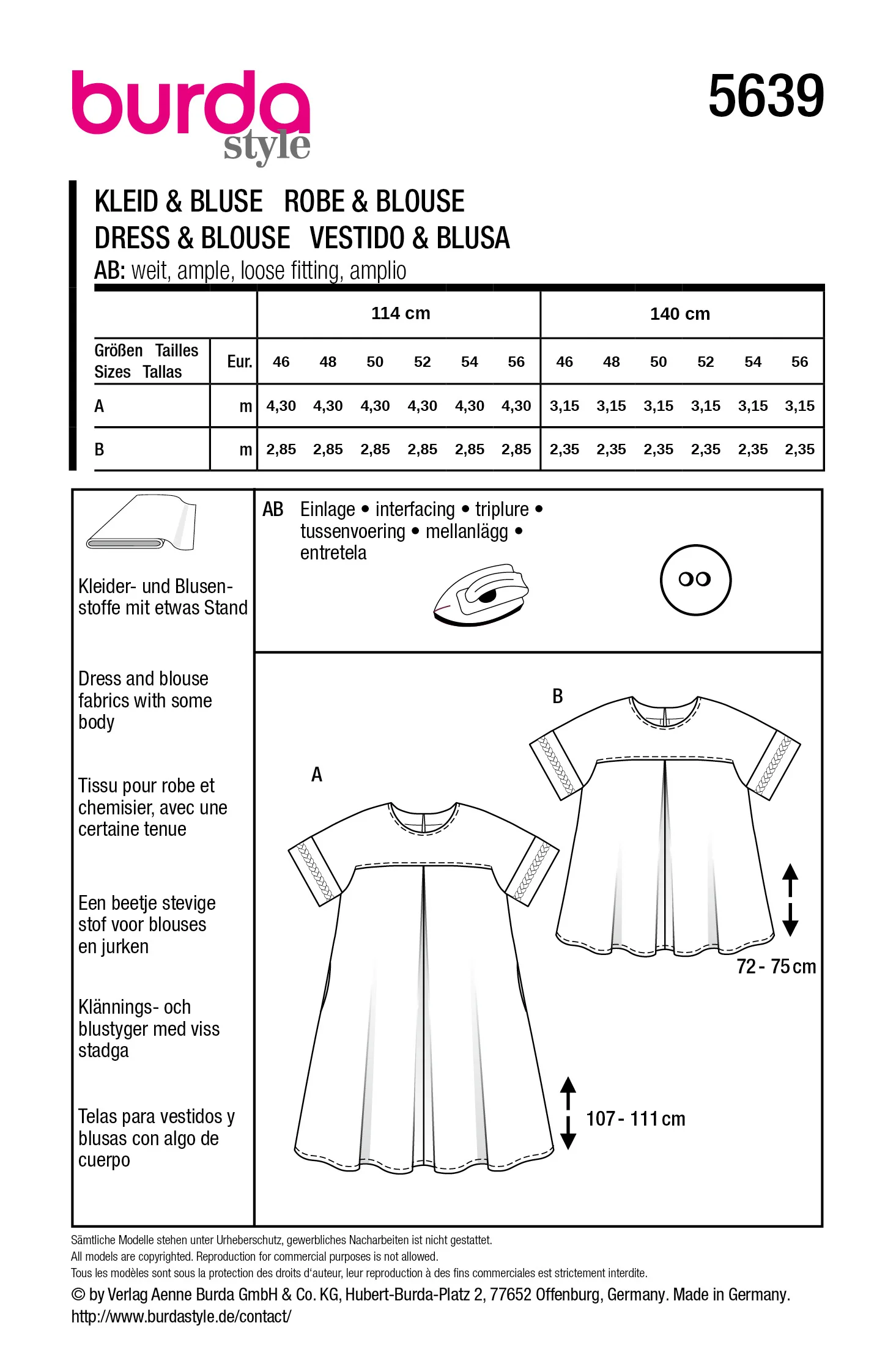 Patron Burda n°5639 : Robe & Blouse - Image 7