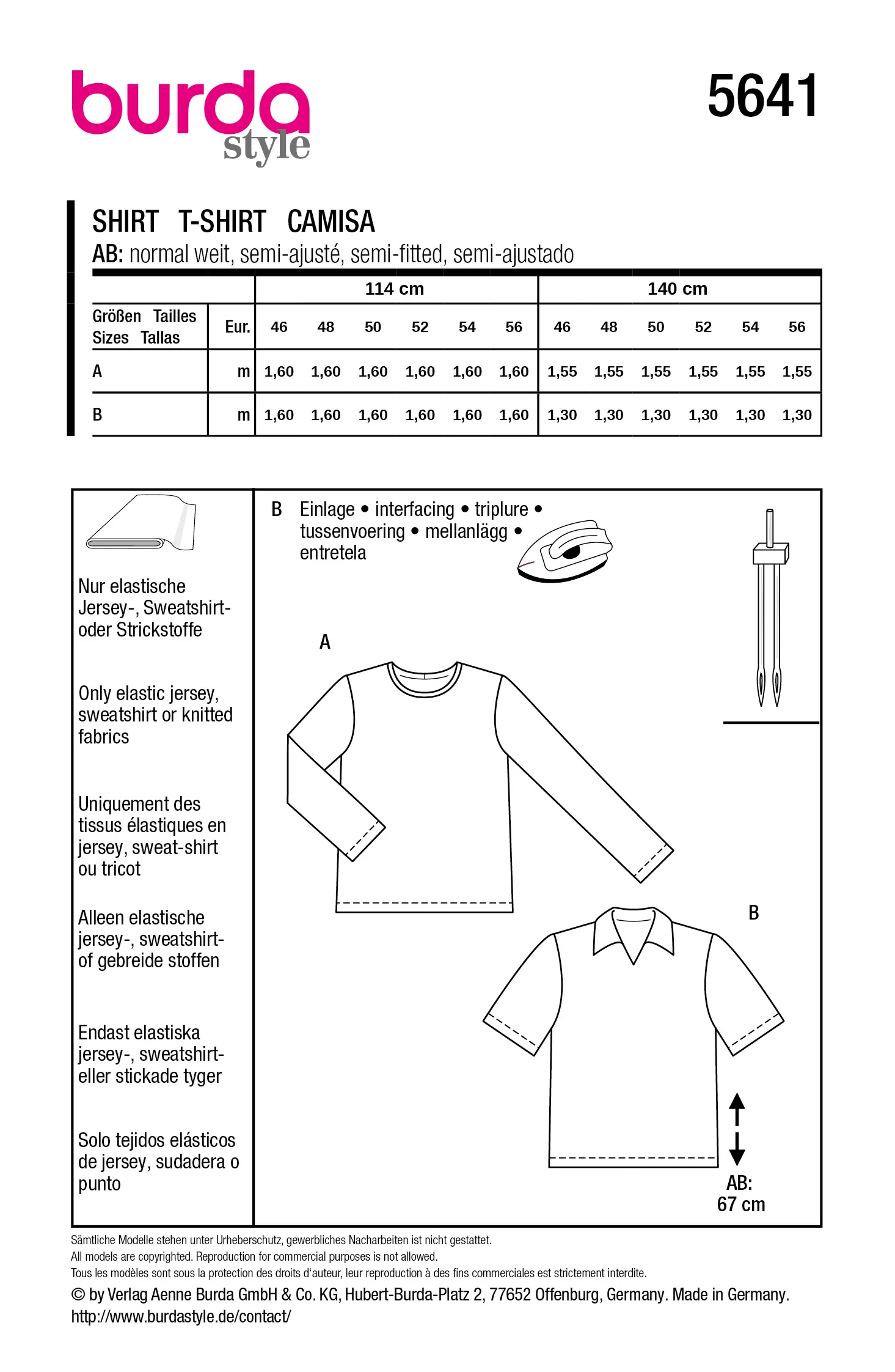 Patron Burda n°5641 : T-shirt - Image 7