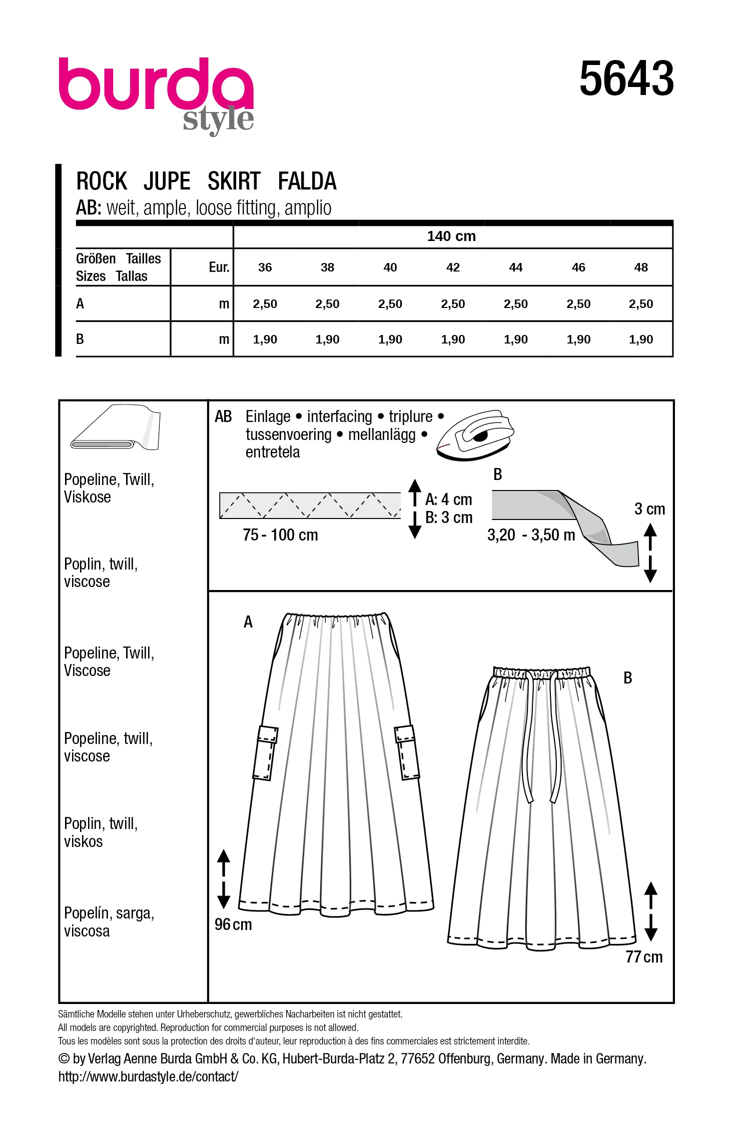 Patron Burda n°5643 : Jupe - Image 7