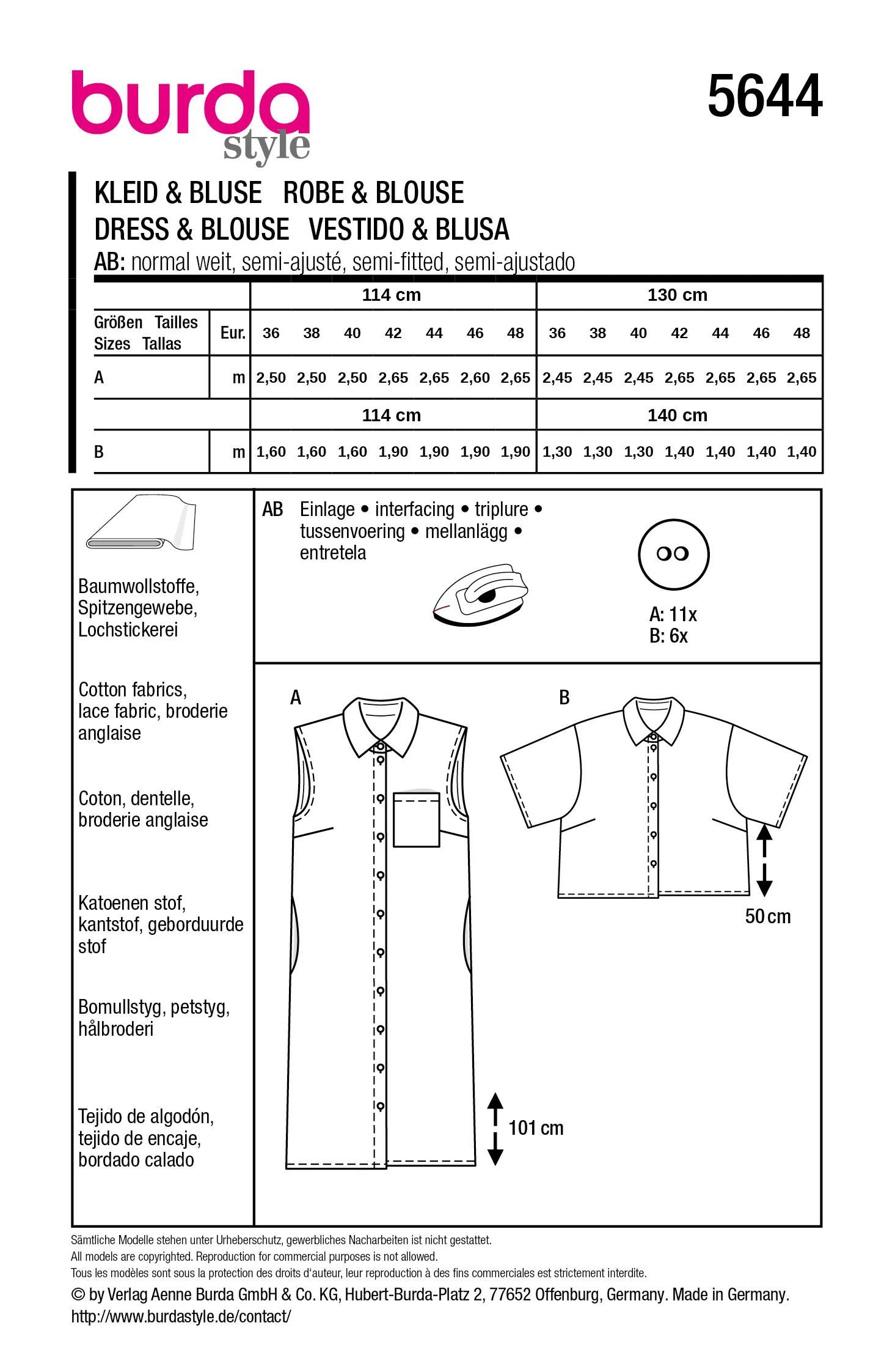 Patron Burda n°5644 : Robe & Blouse - Image 7