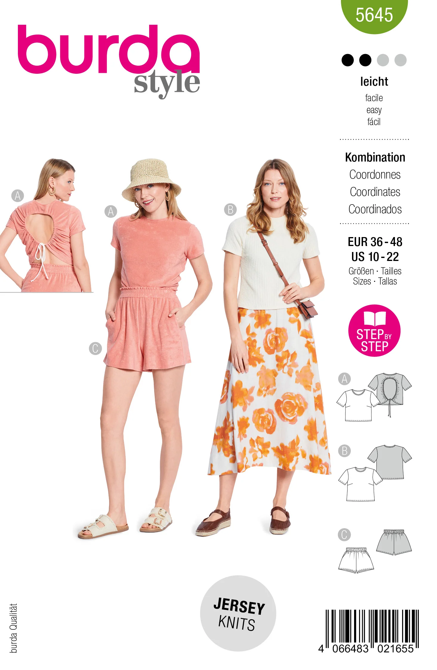 Patron Burda n°5645 : T-shirt et short