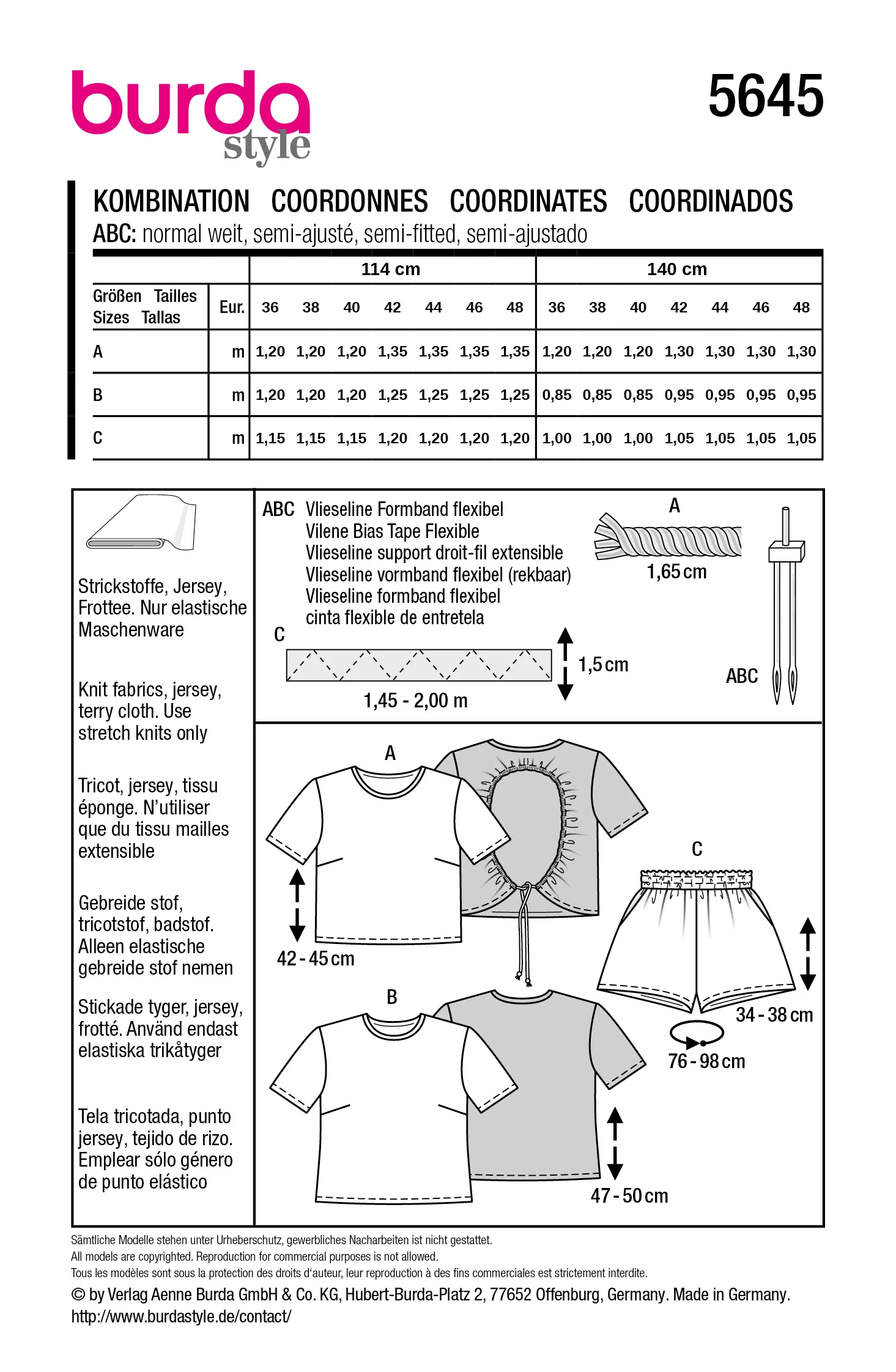 Patron Burda n°5645 : T-shirt et short - Image 9