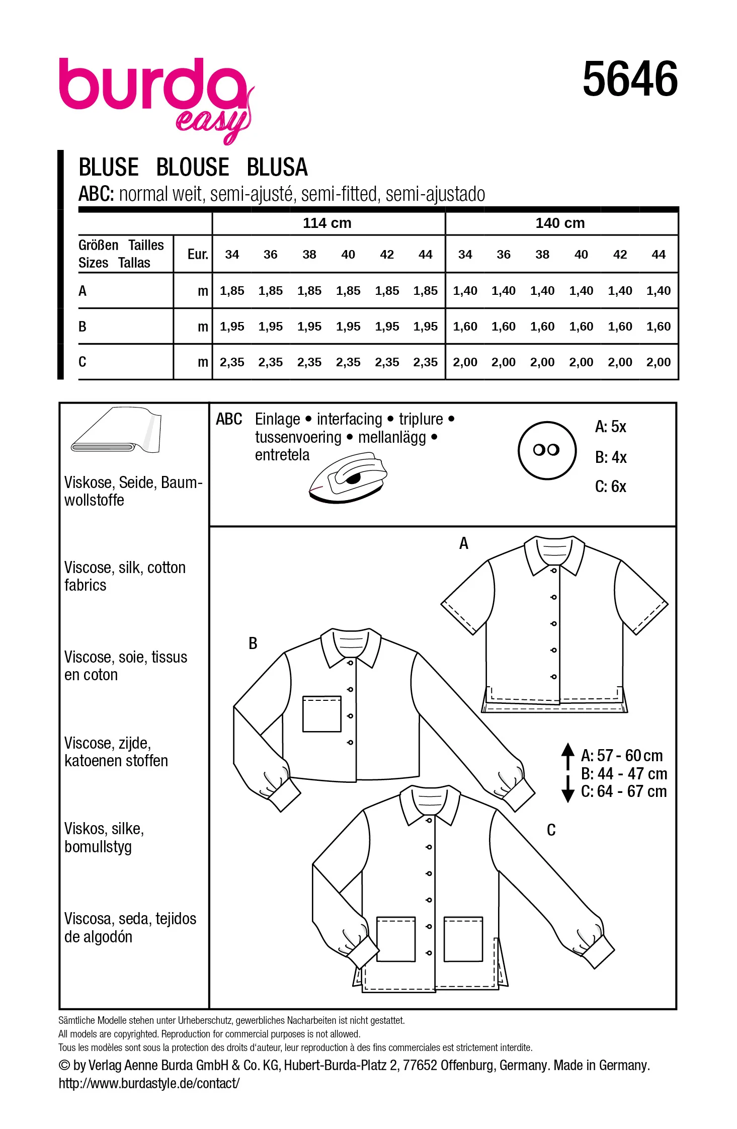 Patron Burda n°5646 : Blouse - Image 12