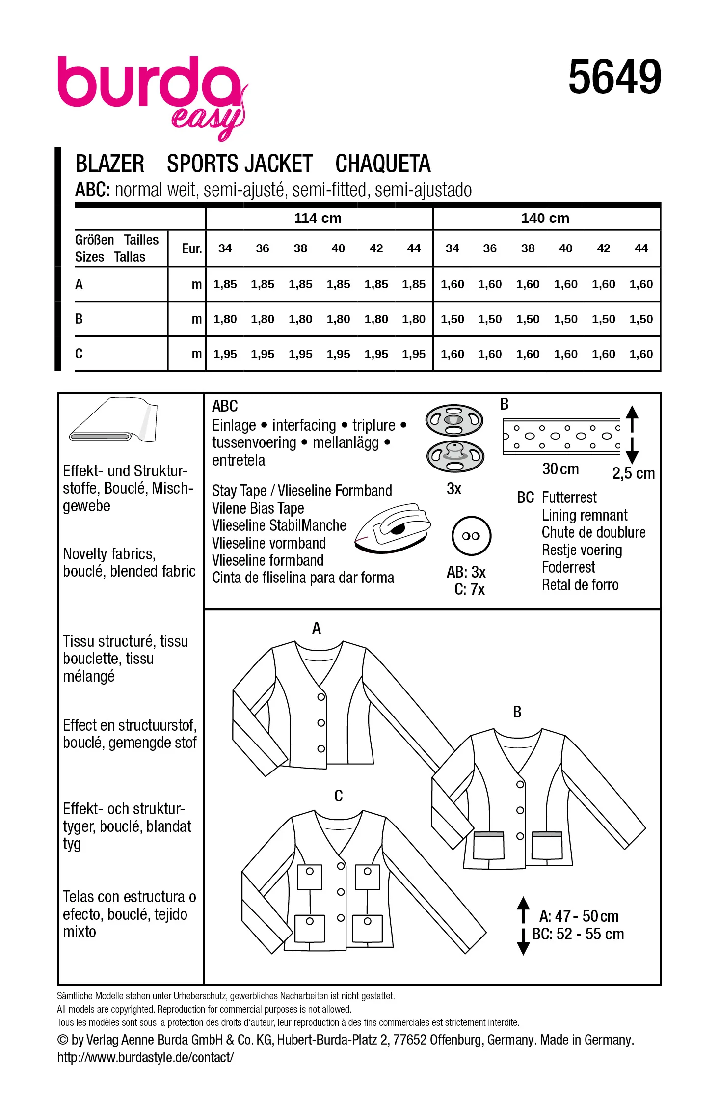 Patron Burda n°5649 : Blazer - Image 12