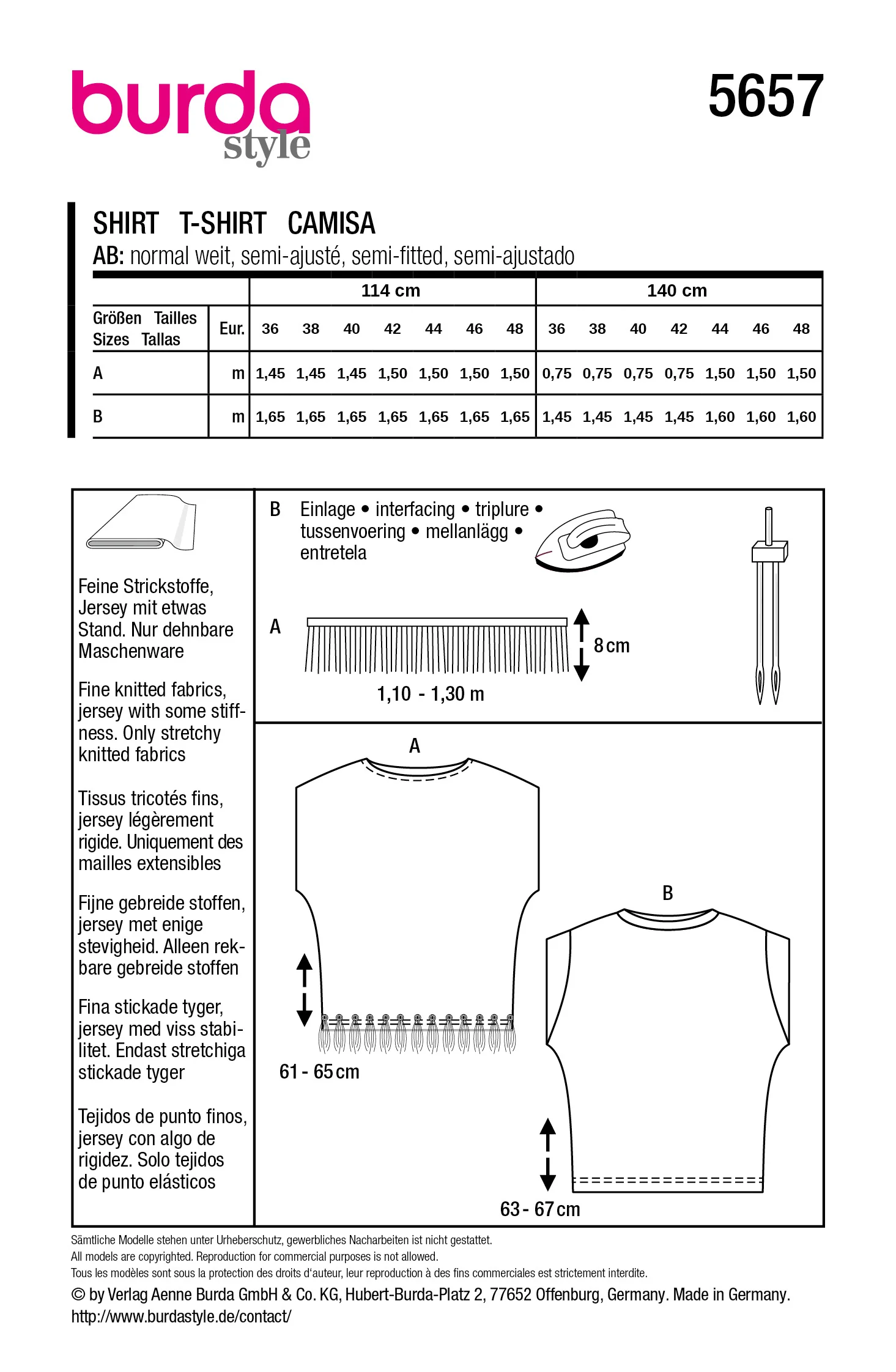 Patron Burda n°5657 : T-shirt - Image 7
