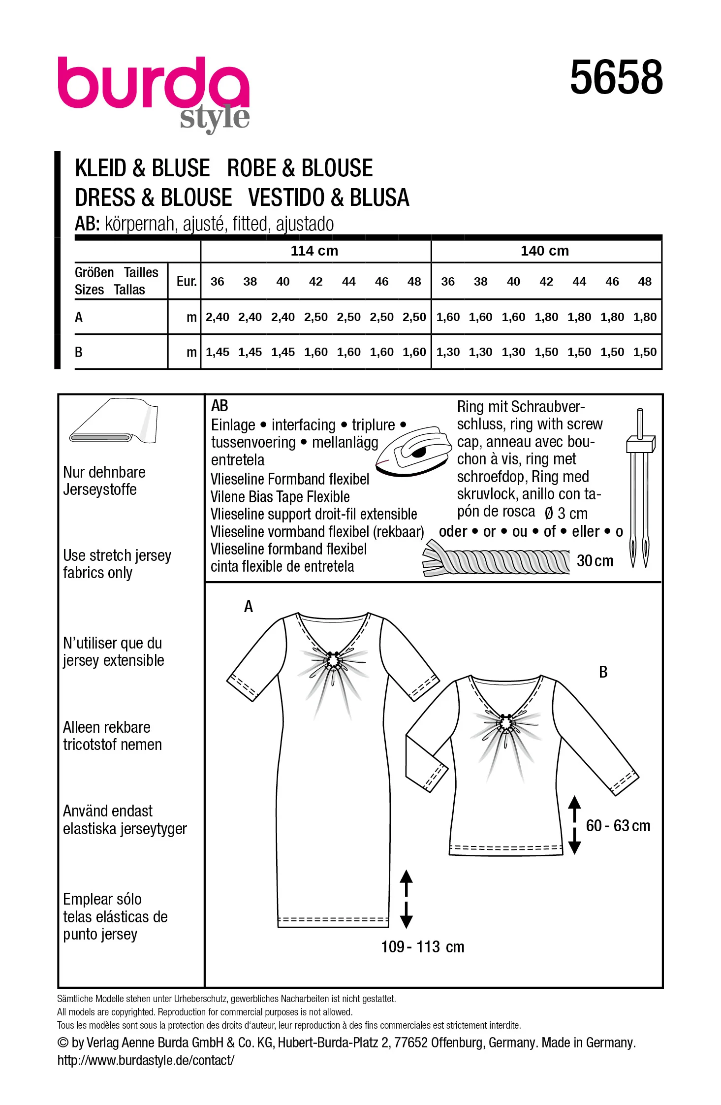 Patron Burda n°5658 : Robe & Blouse - Image 7