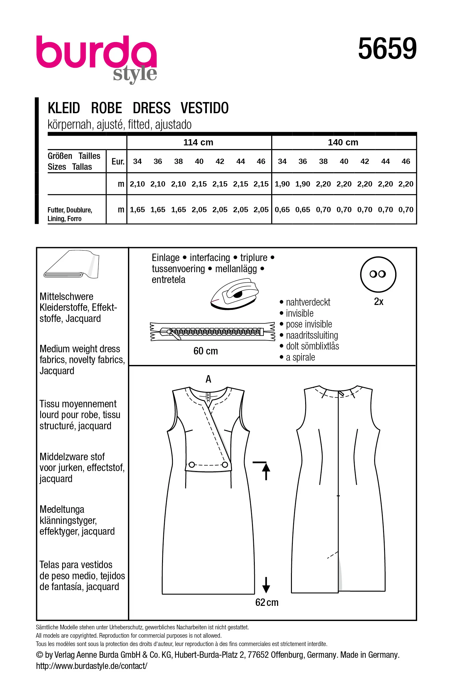 Patron Burda n°5659 : Robe - Image 5