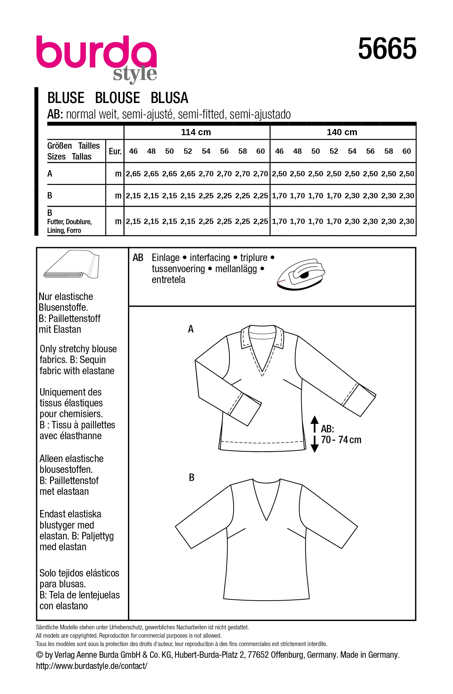 Patron Burda n°5665 : Blouse - Image 7