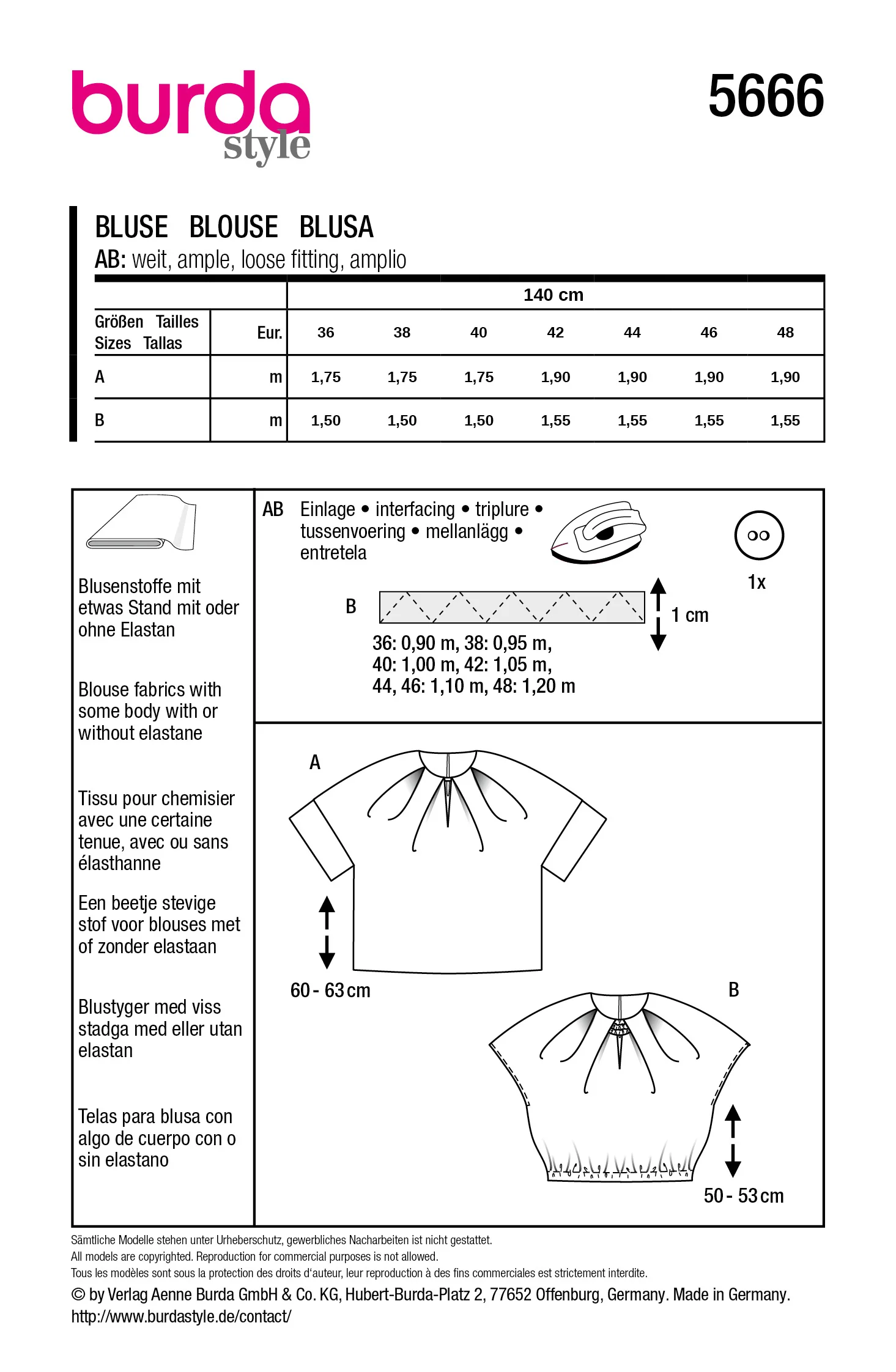 Patron Burda n°5666 : Blouse - Image 7