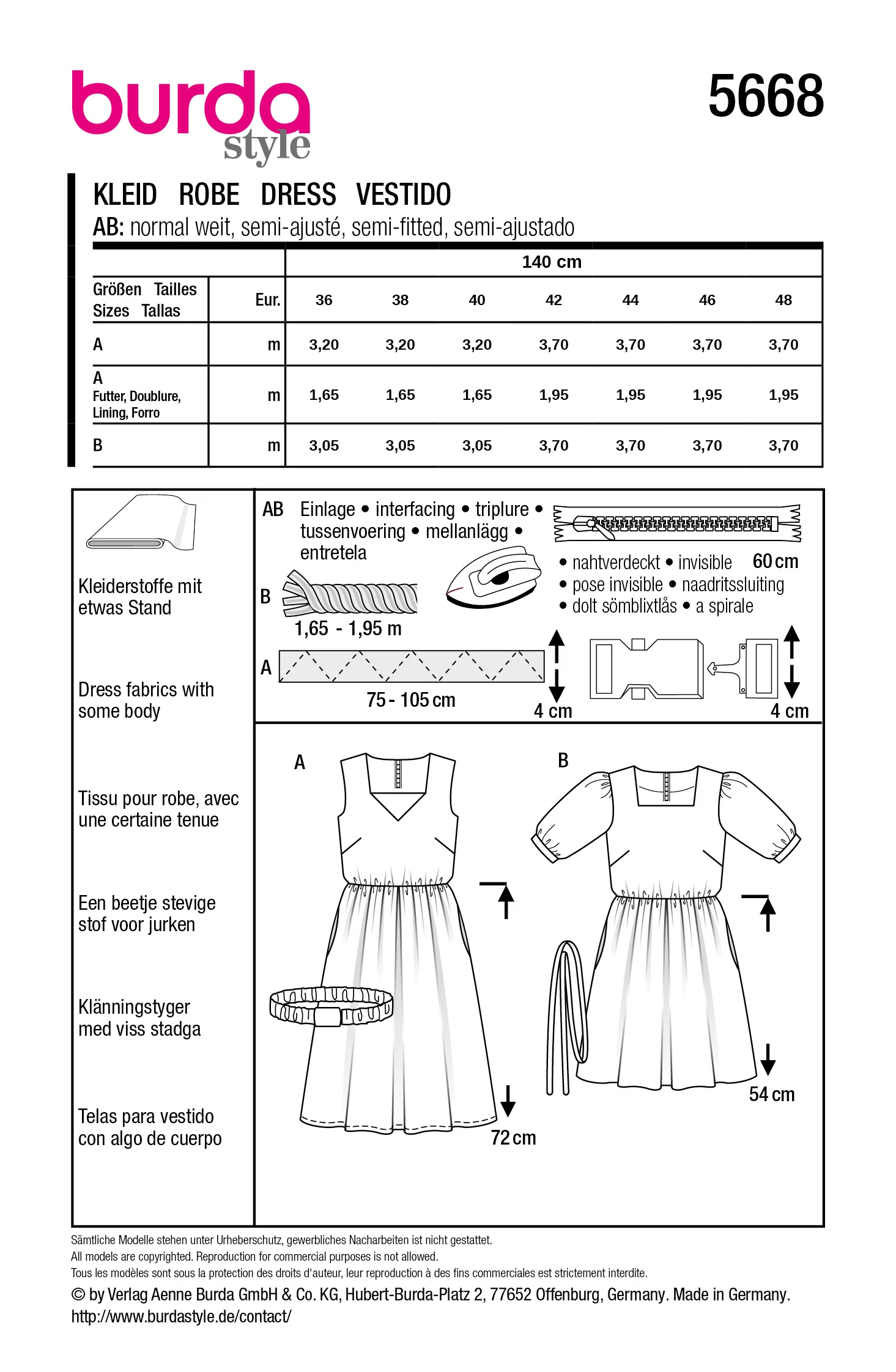 Patron Burda n°5668 : Robe - Image 7