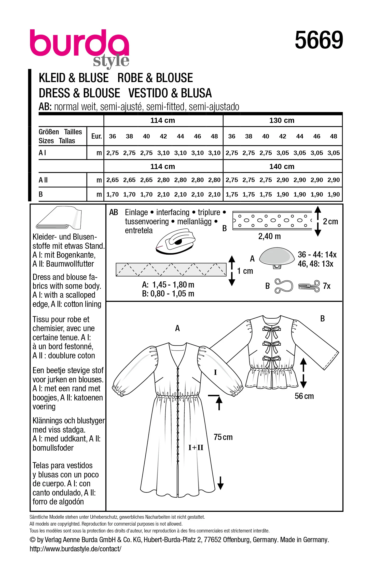 Patron Burda n°5669 : Robe & Blouse - Image 7