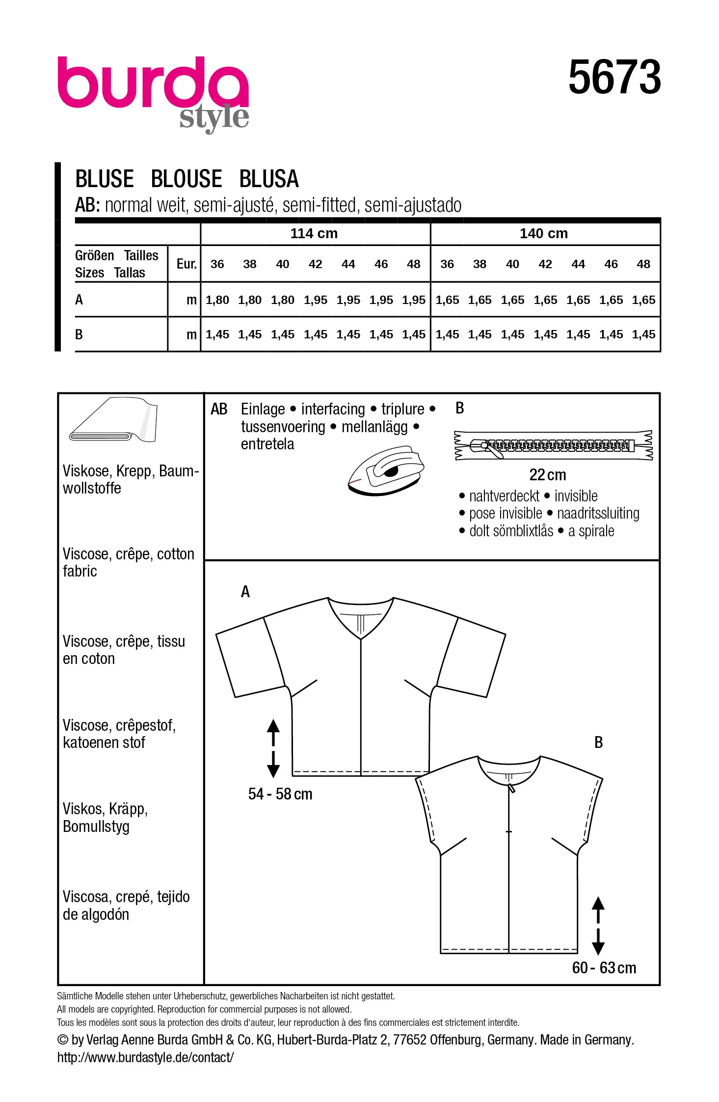 Patron Burda n°5673 : Blouse - Image 7