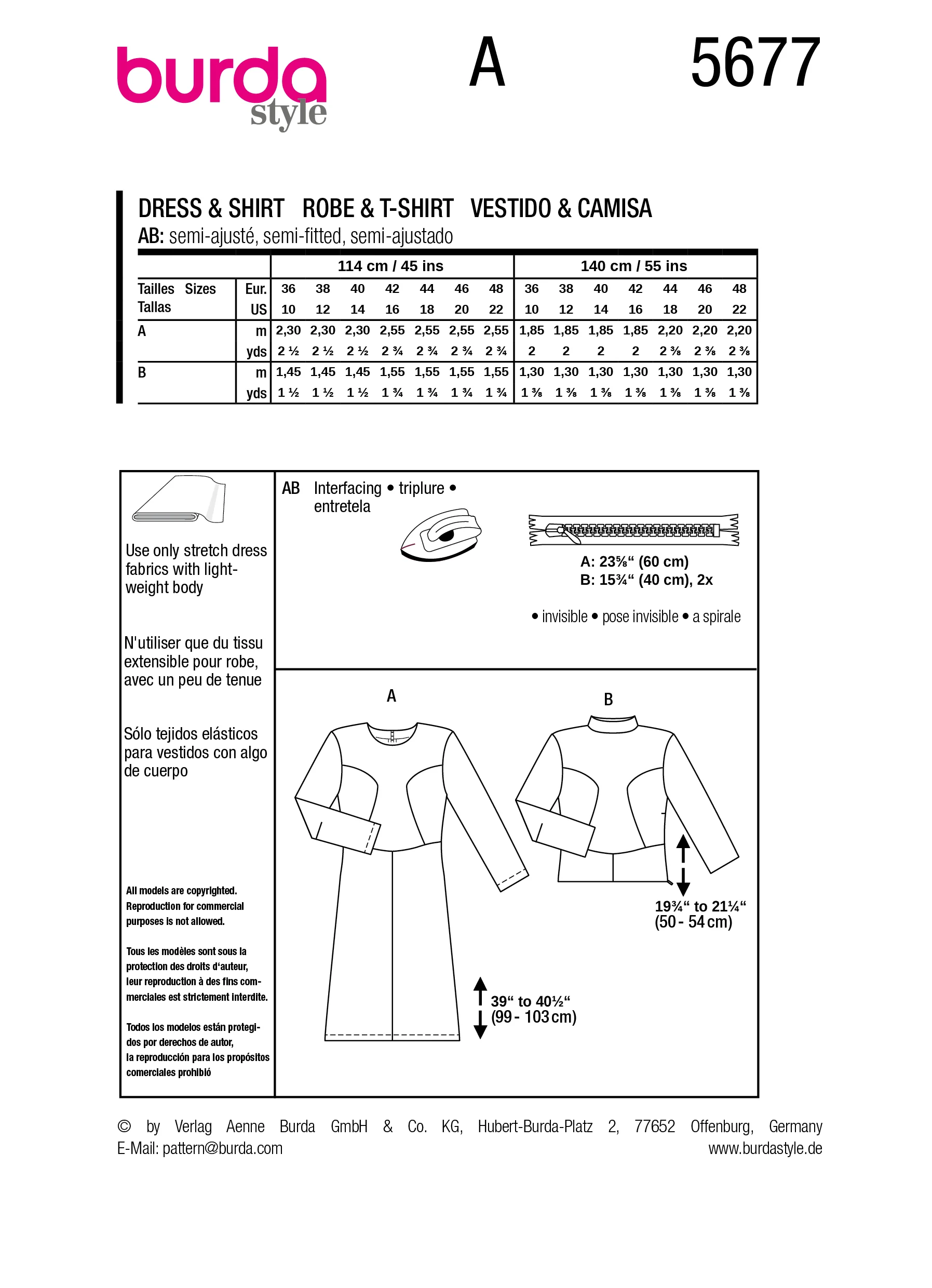 Patron Burda n°5677 : Robe & T-shirt - Image 7