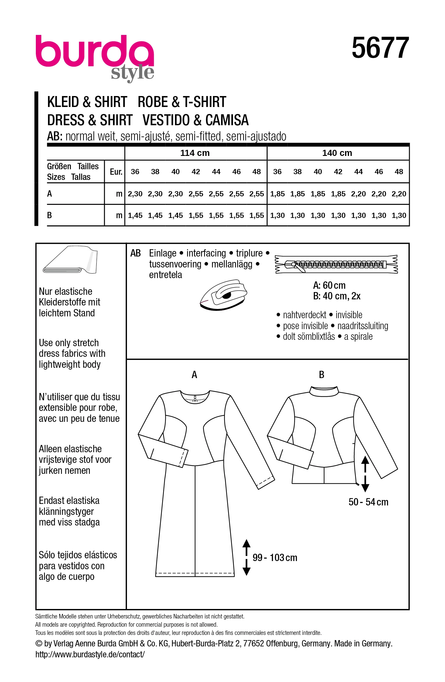 Patron Burda n°5677 : Robe & T-shirt - Image 8