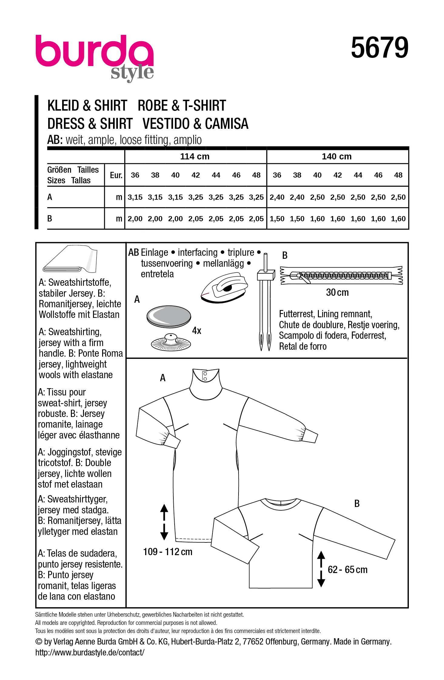 Patron Burda n°5679 : Robe & T-shirt - Image 6