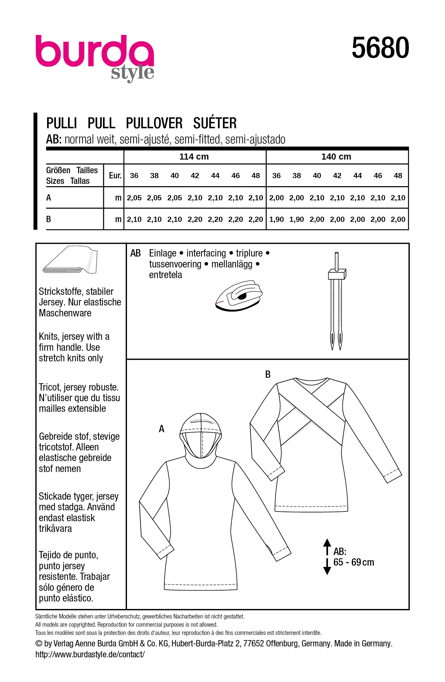 Patron Burda n°5680 : Pull - Image 7