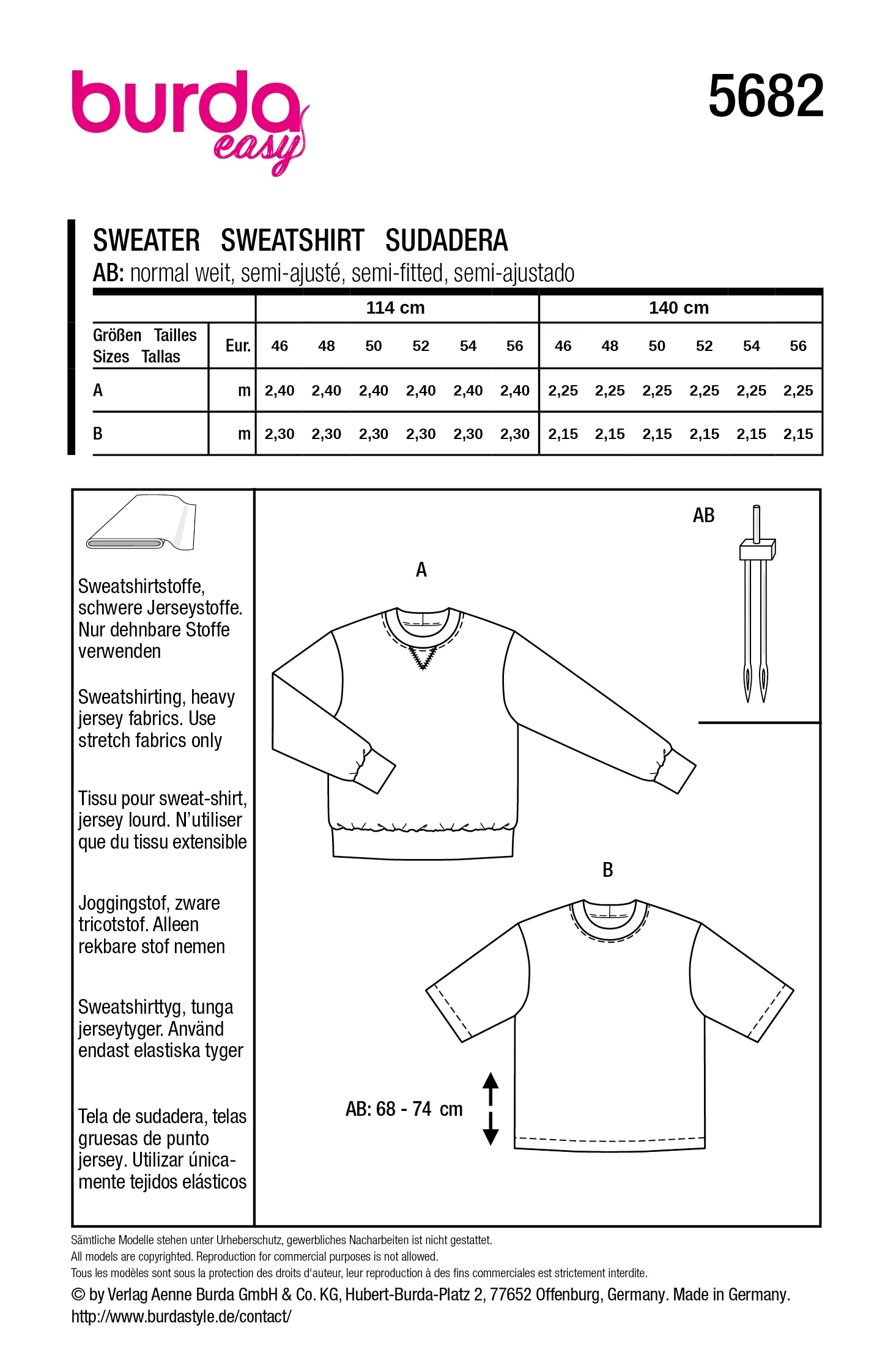 Patron Burda n°5682 : Sweatshirt - Image 8