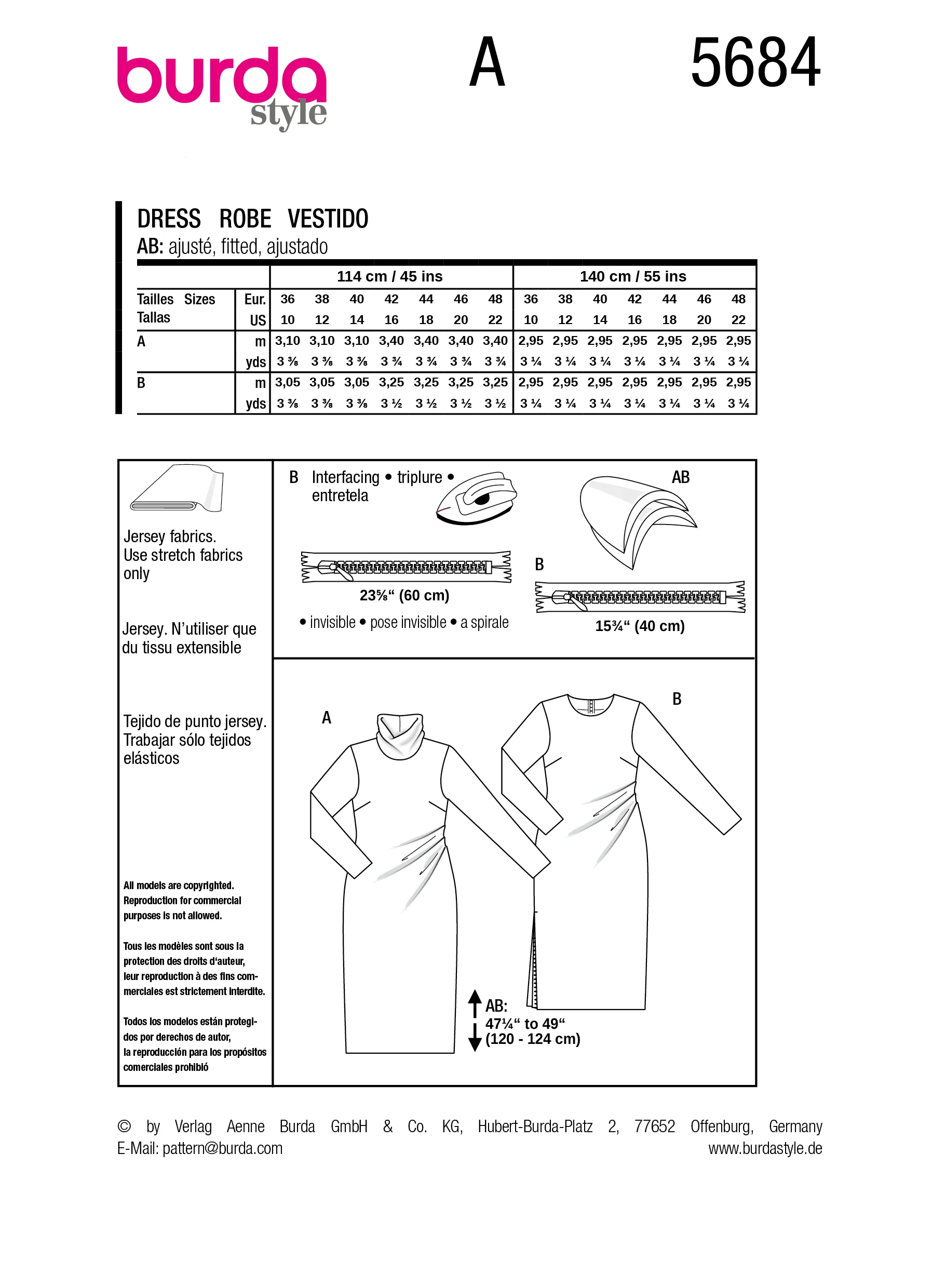 Patron Burda n°5684 : Robe - Image 8