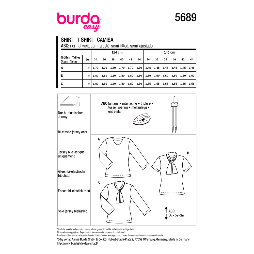 Patron Burda n°5689 : T-shirt - Image 9