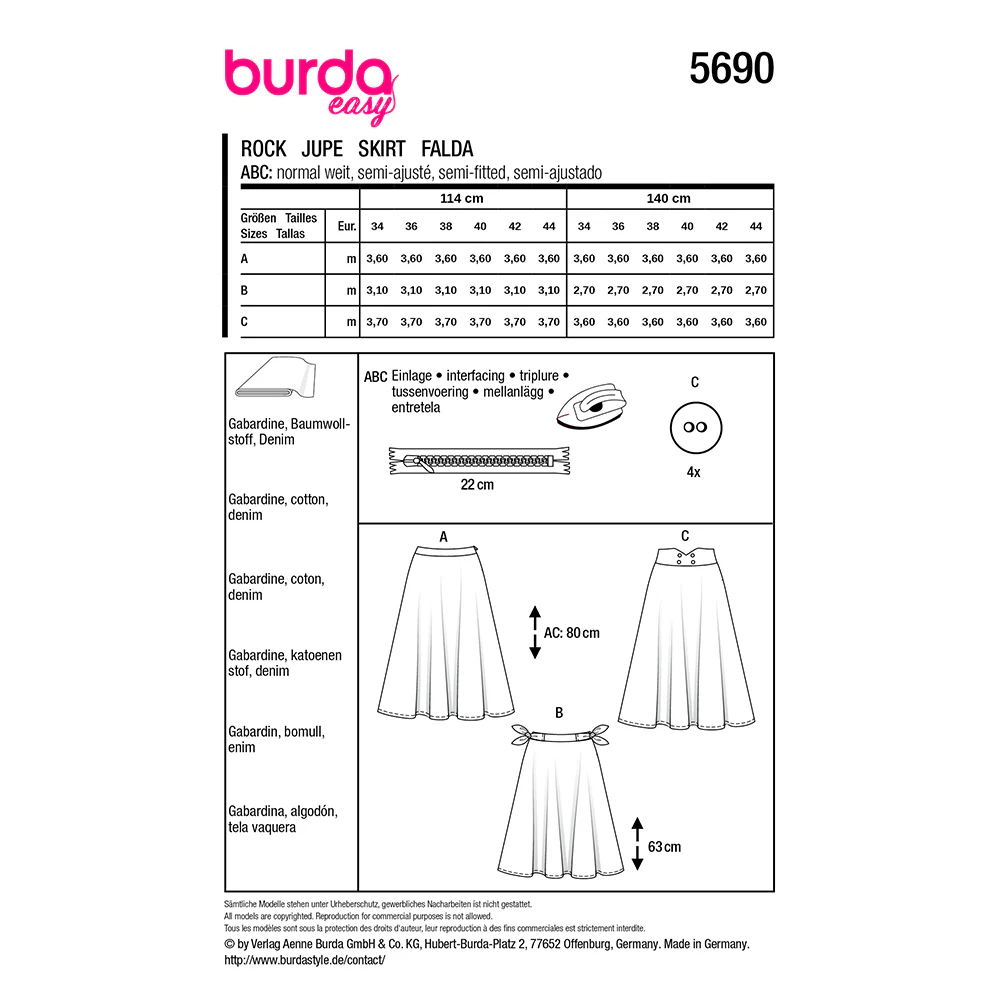 Patron Burda n°5690 : Jupe - Image 10