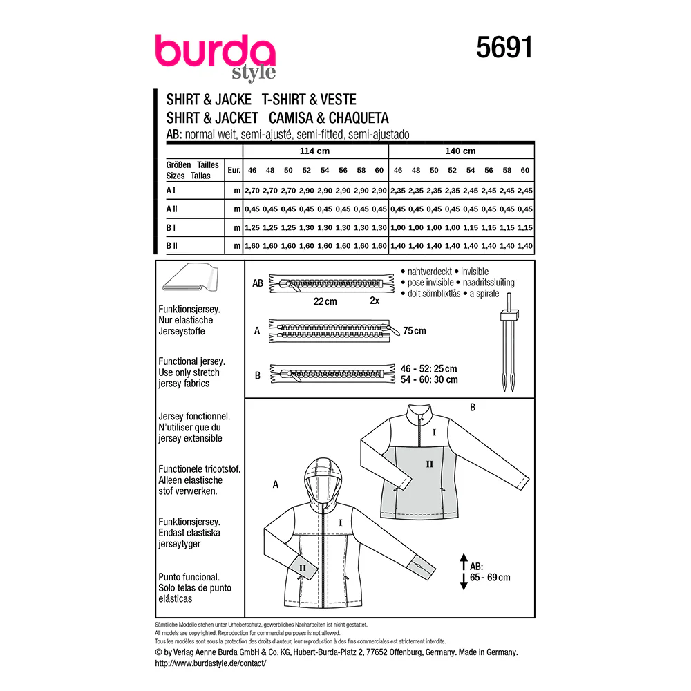 Patron Burda n°5691 : Veste & T-shirt - Image 8