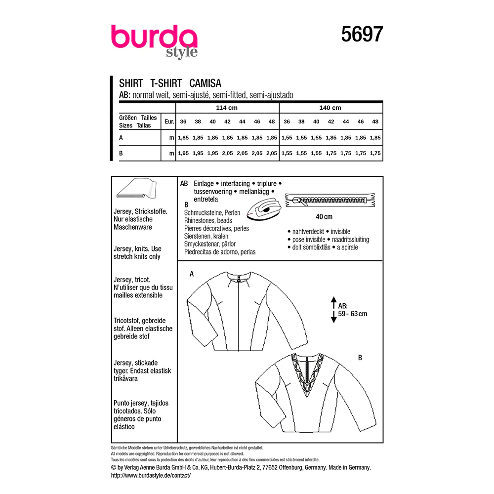 Patron Burda n°5697 : T-shirt - Image 7