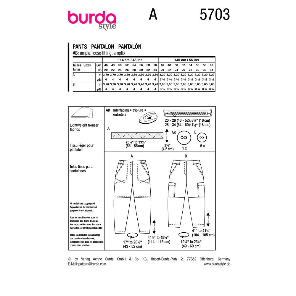 Patron Burda n°5703 : Pantalon - Image 7