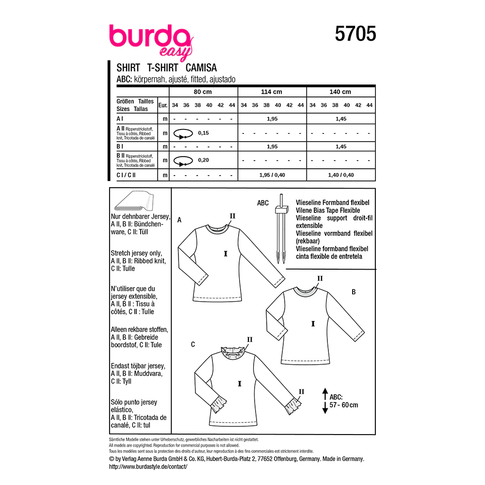 Patron Burda n°5705 : T-shirt - Image 10
