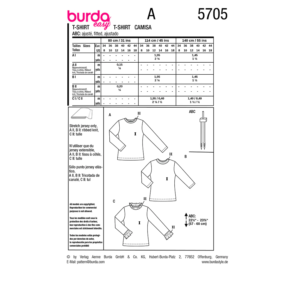Patron Burda n°5705 : T-shirt - Image 9