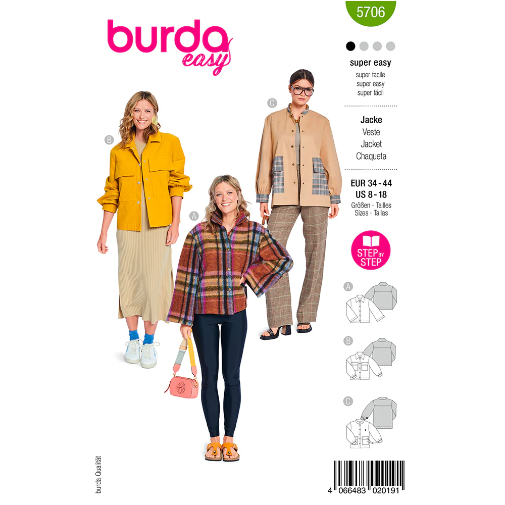 Patron Burda n°5706 : Veste