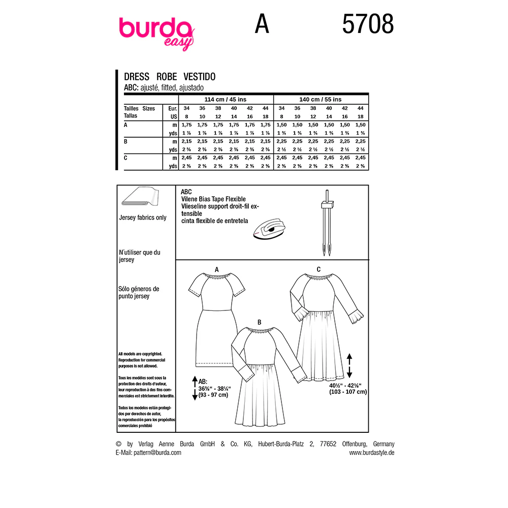 Patron Burda n°5708 : Robe - Image 10