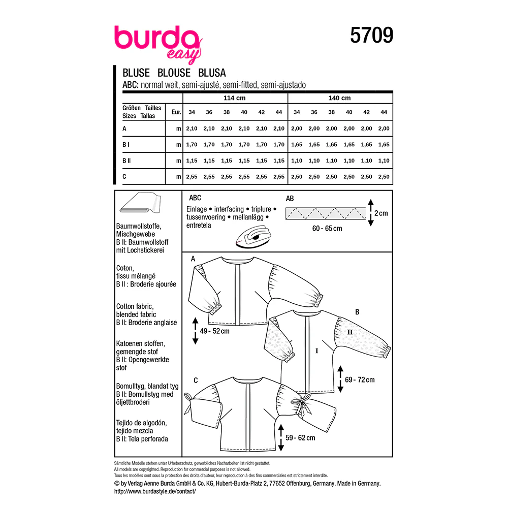 Patron Burda n°5709 : Blouse - Image 10