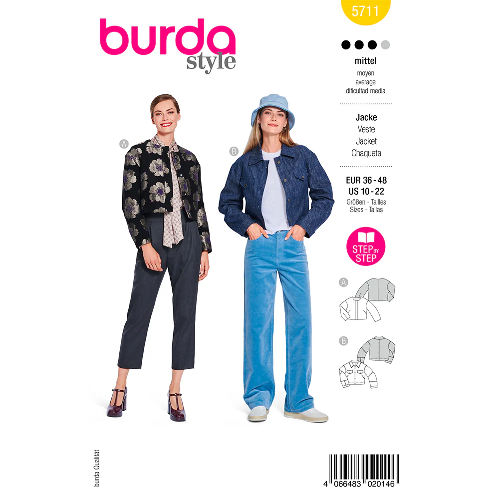 Patron Burda n°5711 : Veste