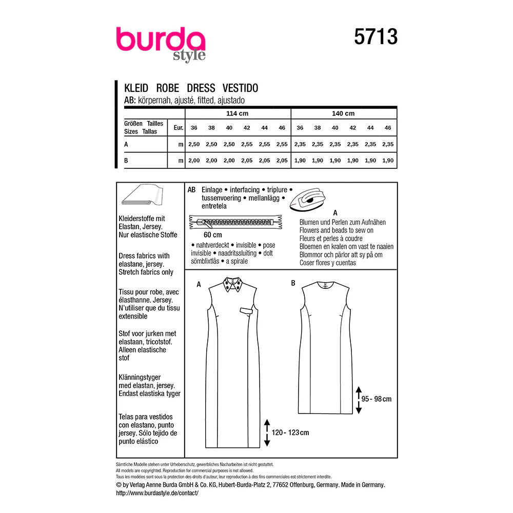 Patron Burda n°5713 : Robe - Image 6