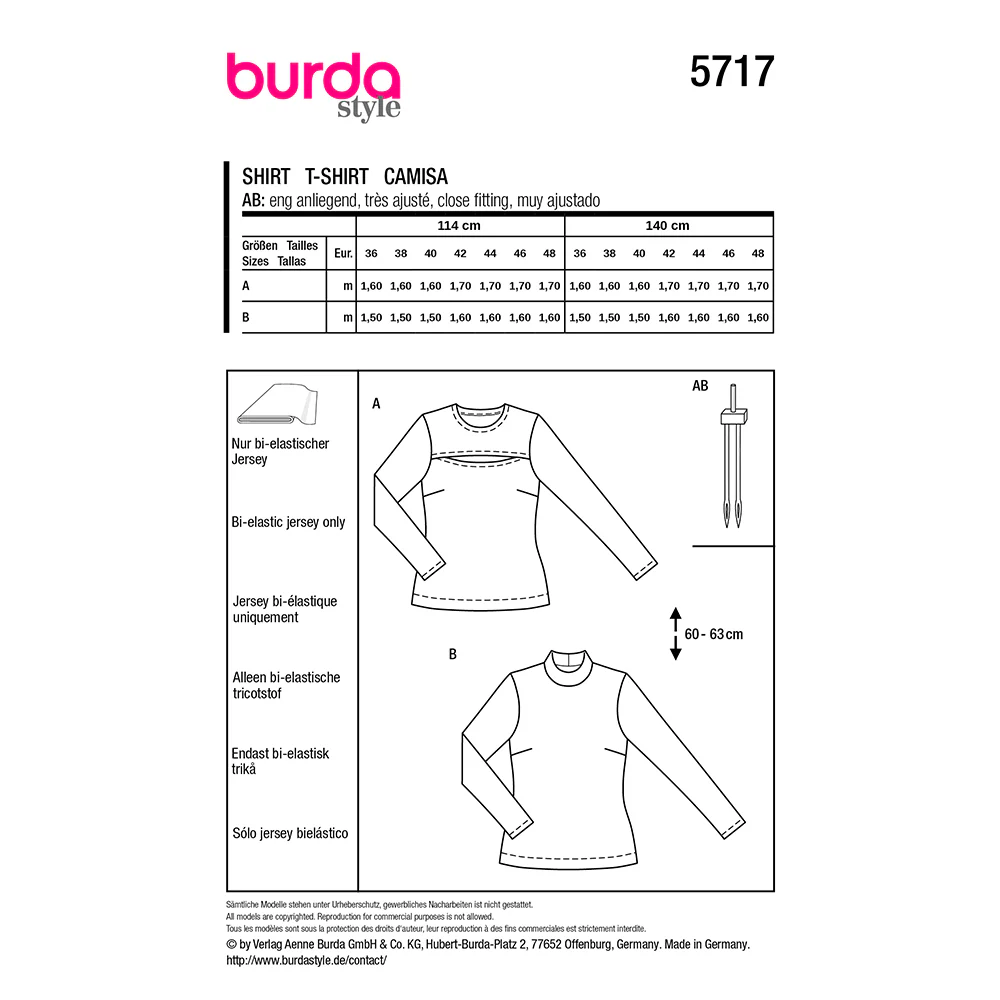 Patron Burda n°5717 : T-shirt - Image 7