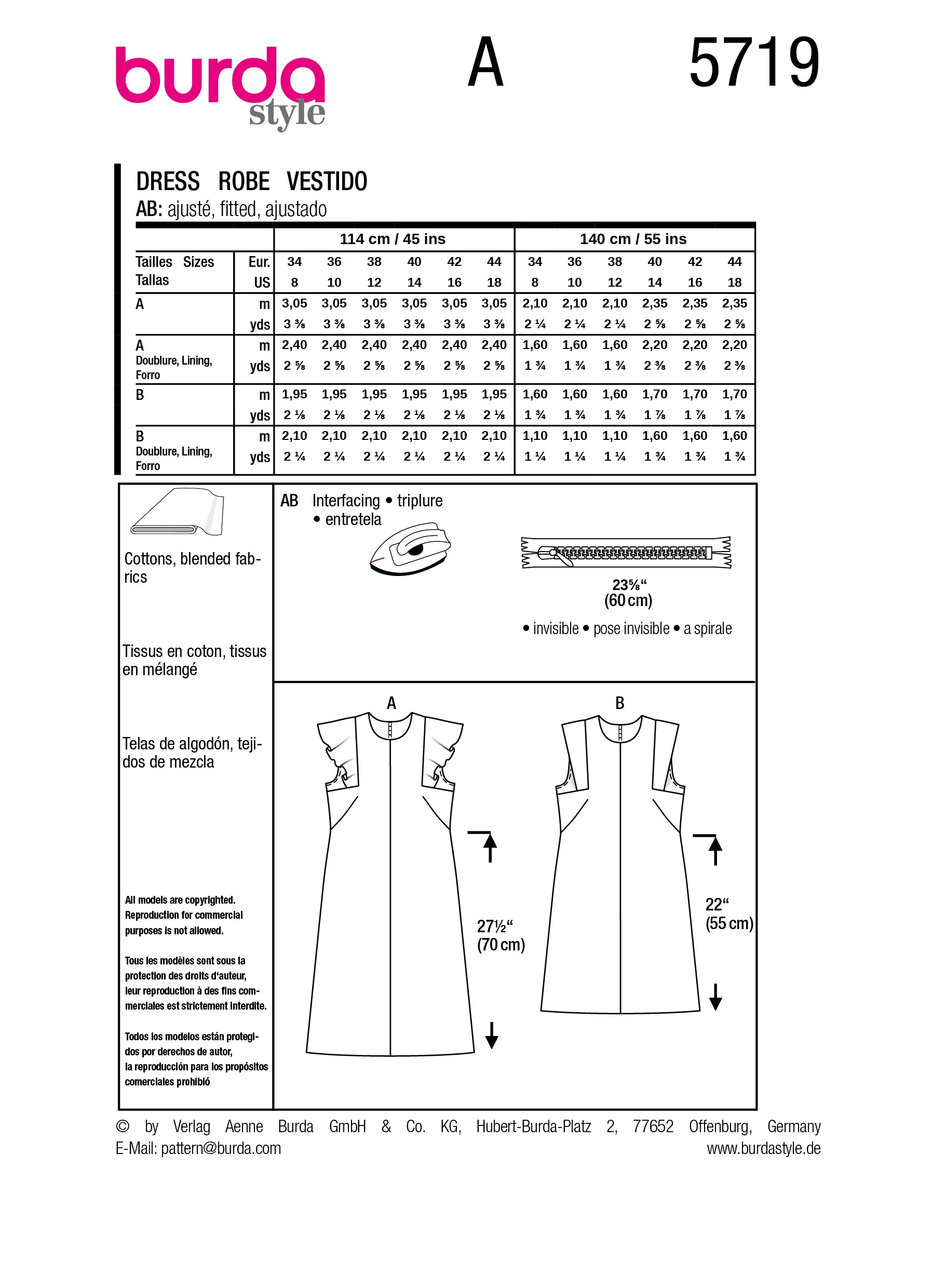 Patron Burda n°5719 : Robe - Image 7