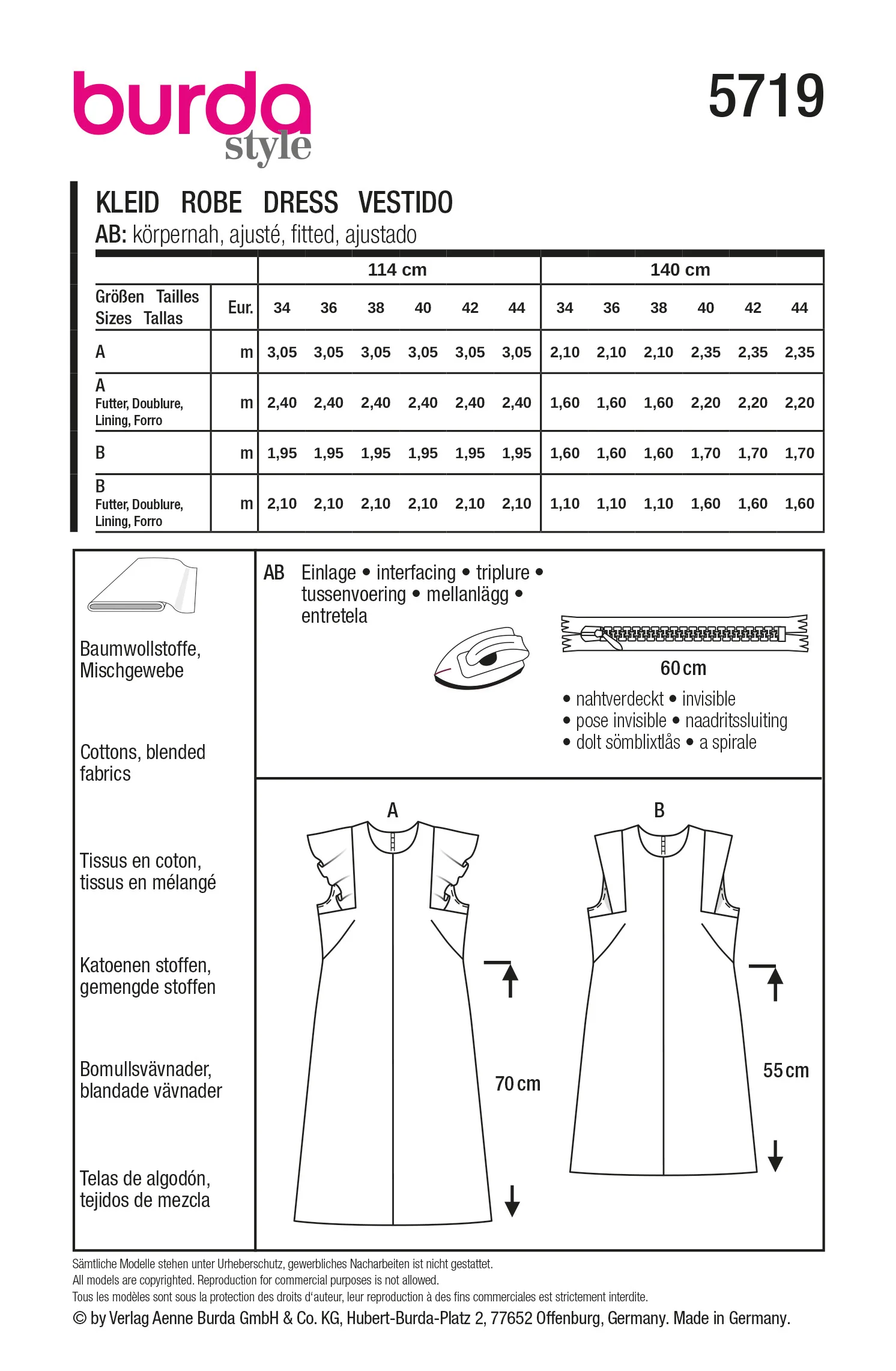 Patron Burda n°5719 : Robe - Image 8