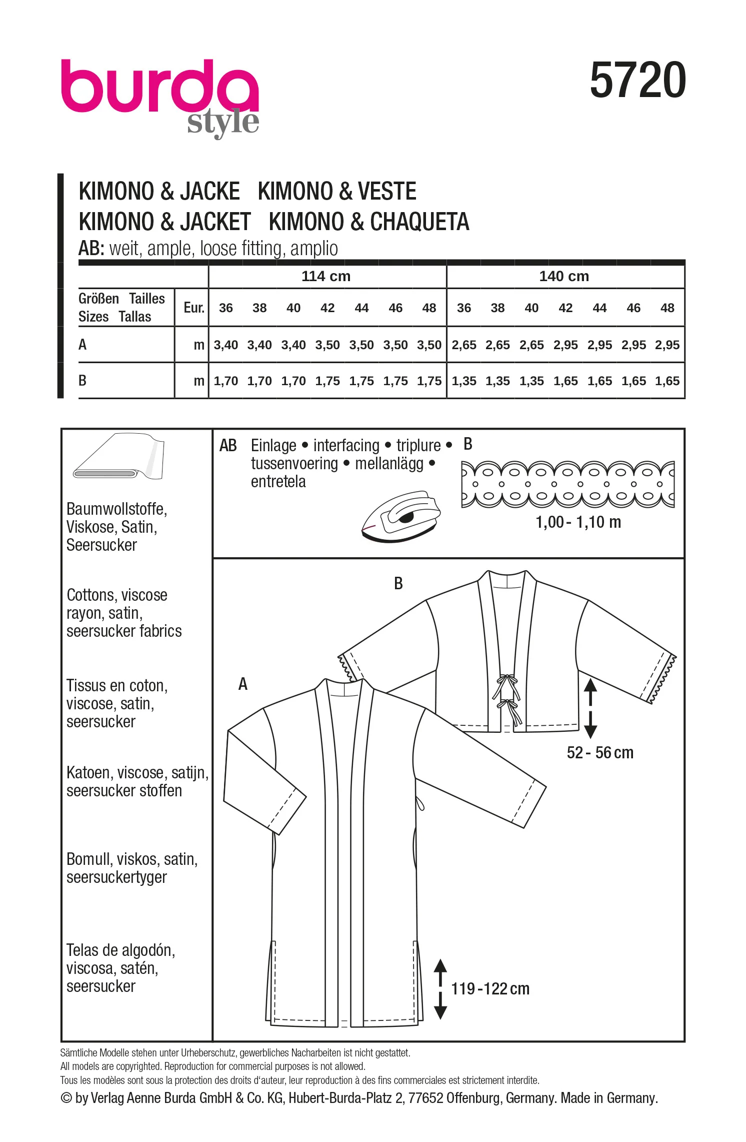 Patron Burda n°5720 : Kimono & Veste - Image 7