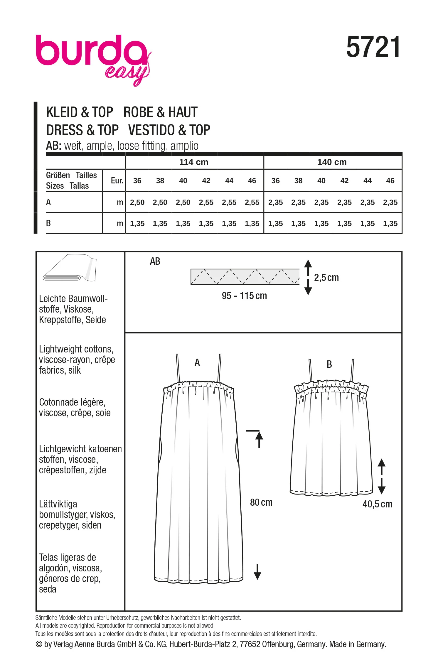 Patron Burda n°5721 : Robe & Haut - Image 7