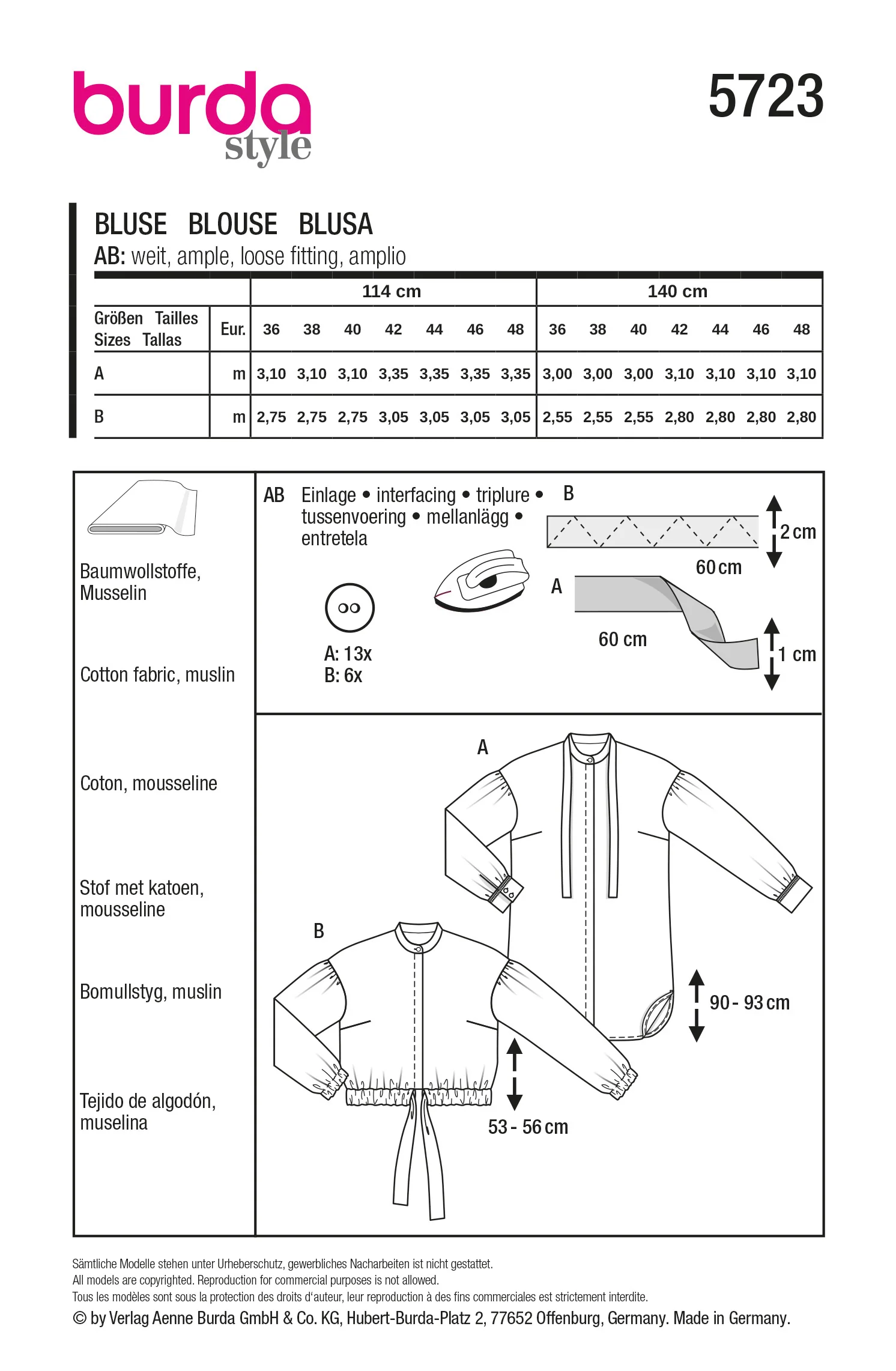 Patron Burda n°5723 : Blouse - Image 8