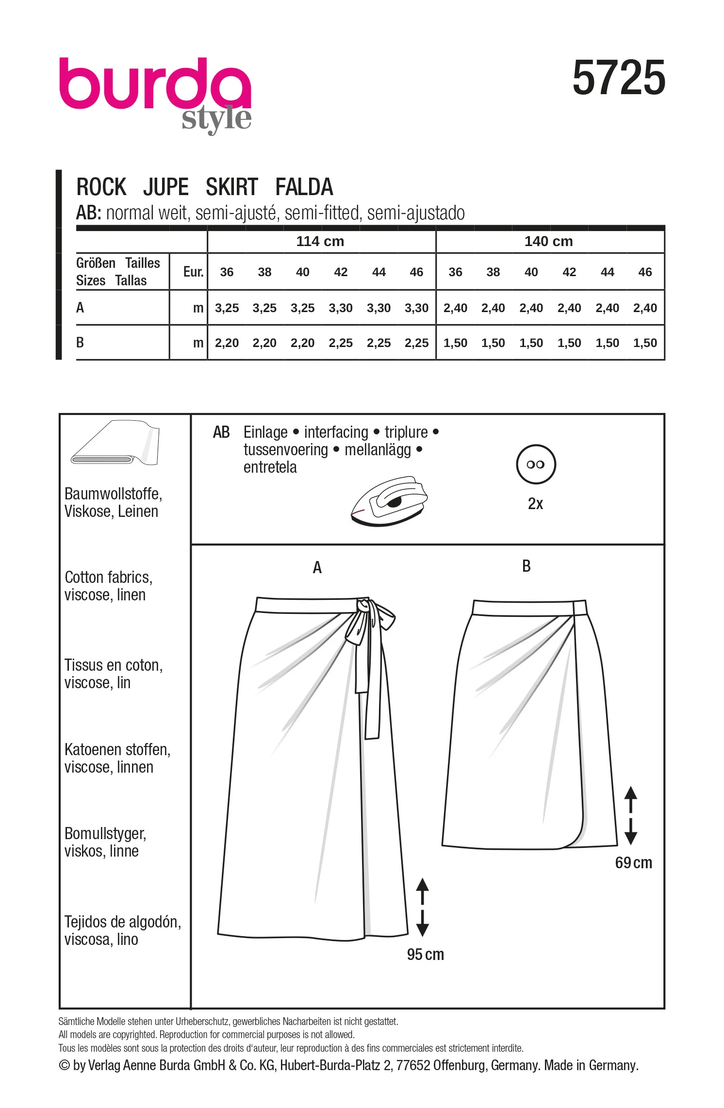 Patron Burda n°5725 : Jupe - Image 6