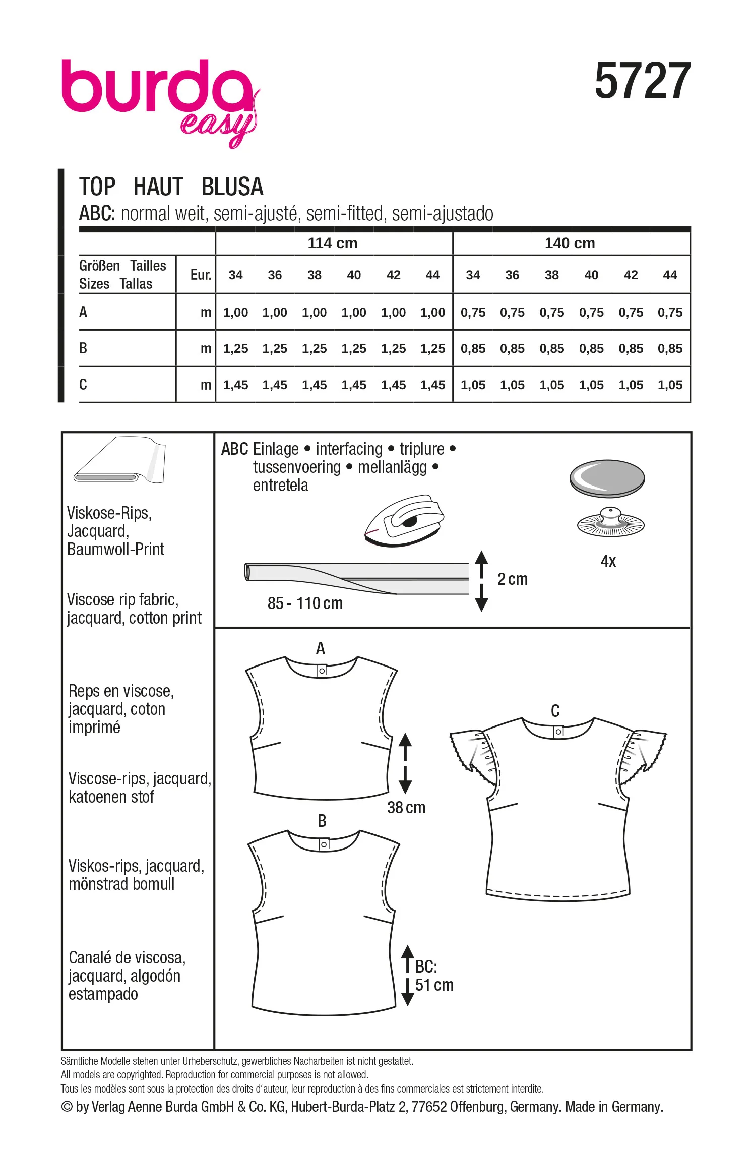 Patron Burda n°5727 : Top - Image 12