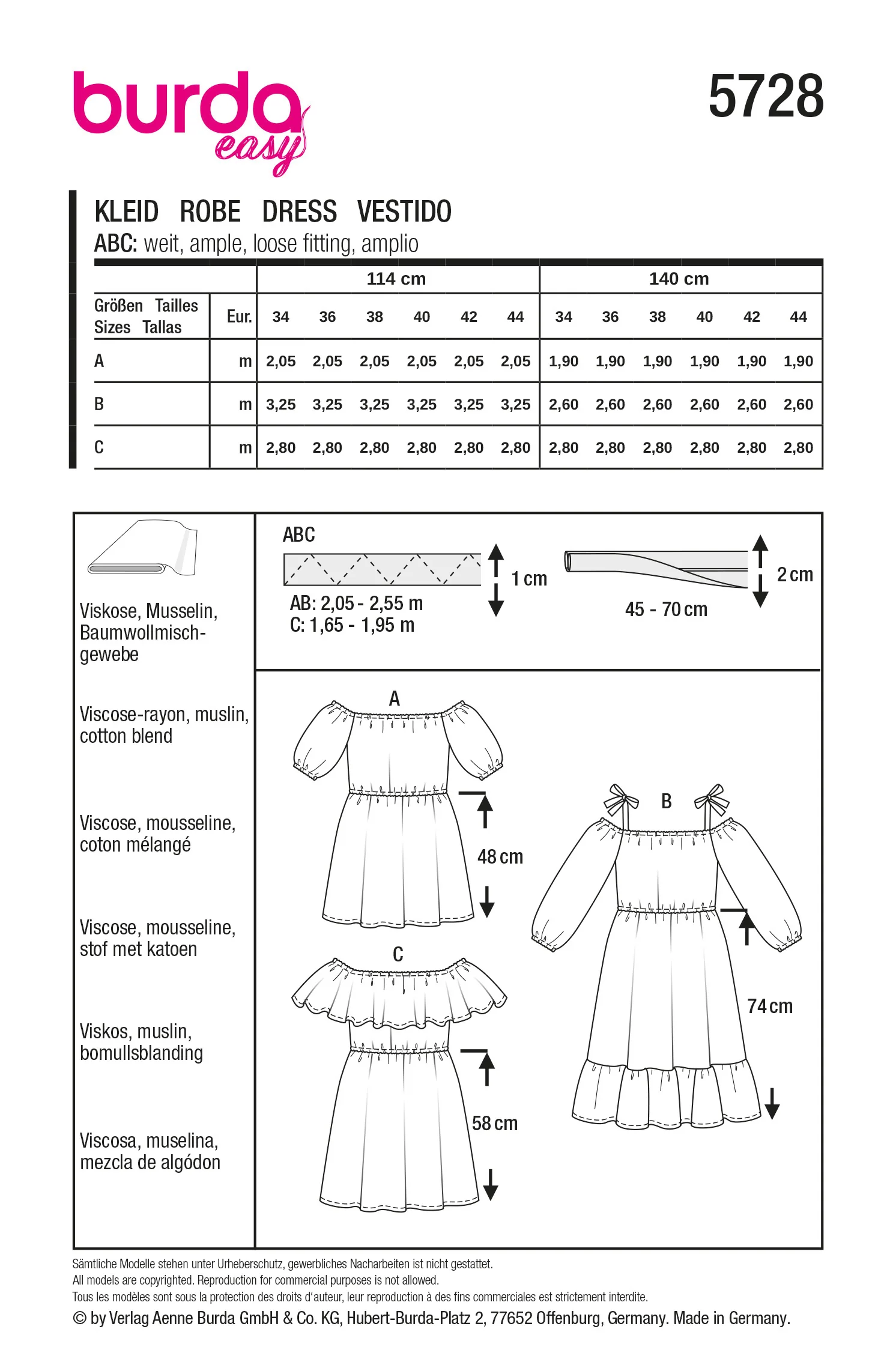 Patron Burda n°5728 : Robe - Image 12