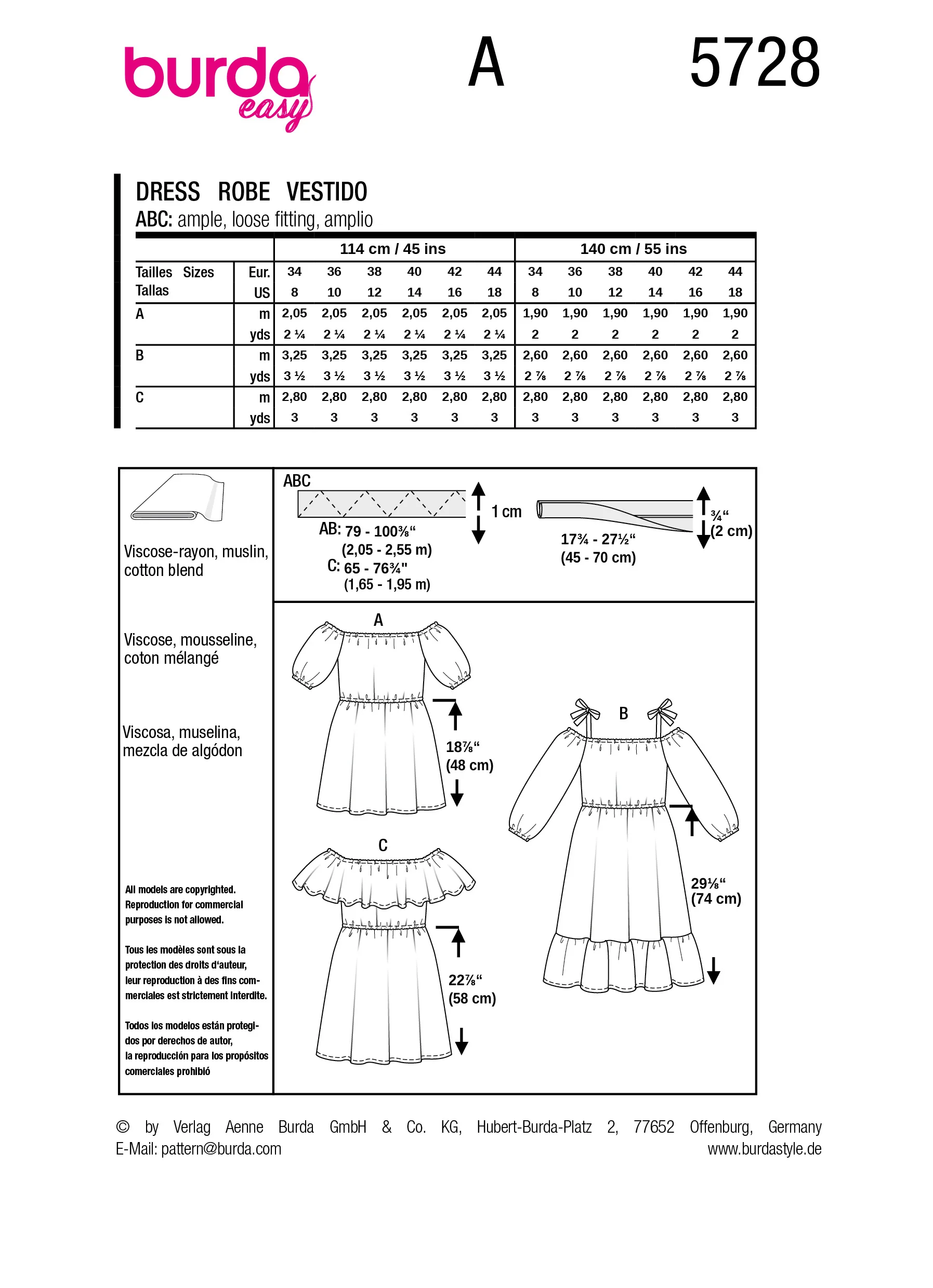 Patron Burda n°5728 : Robe - Image 13